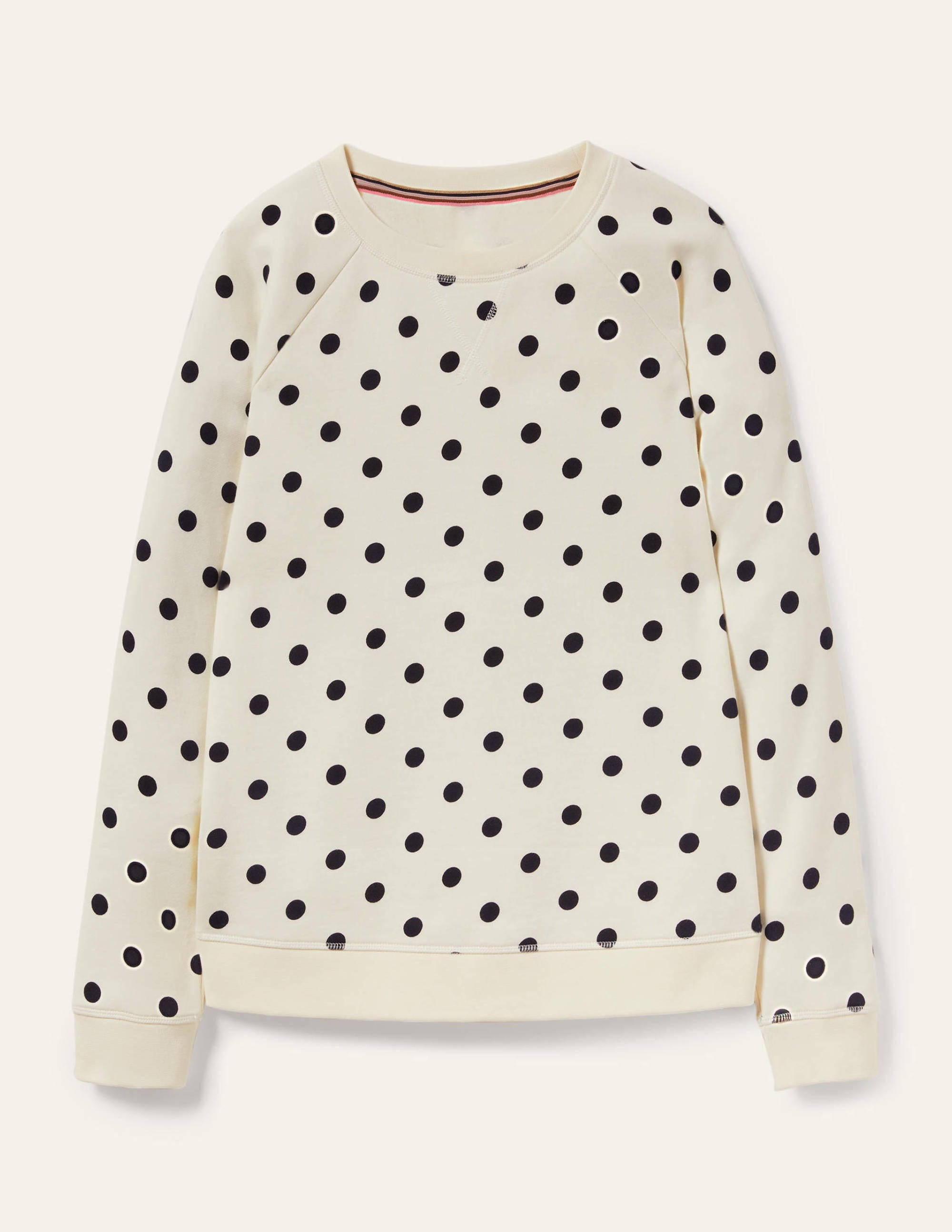Gemustertes Sweatshirt aus Baumwolle-Naturweiß, Getupft - Image 5