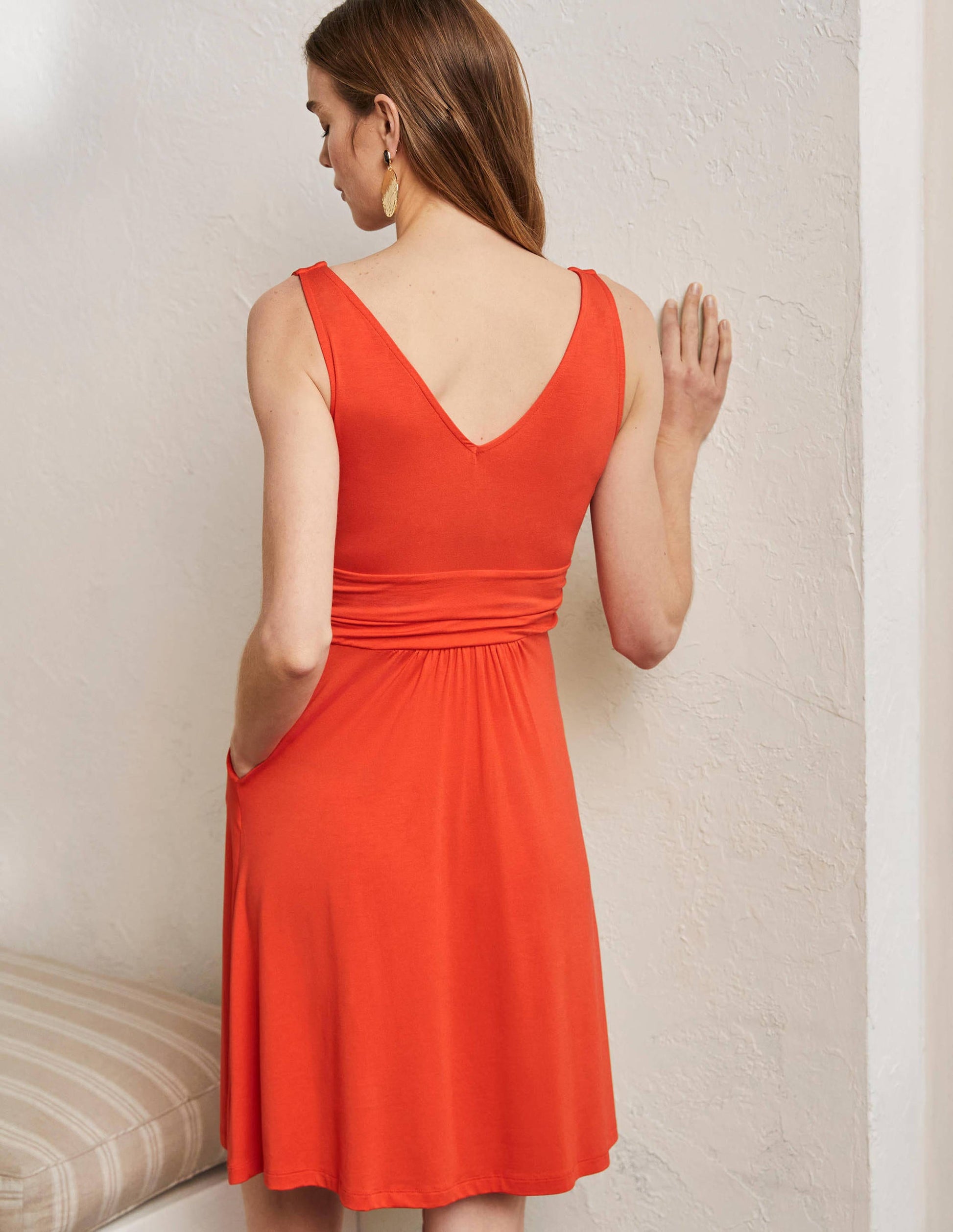 Robe Effie en jersey-Papaye-3