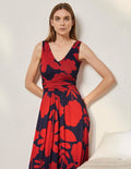 Robe longue Sienna en jersey-Baie hivernale, motif Flora Bloom