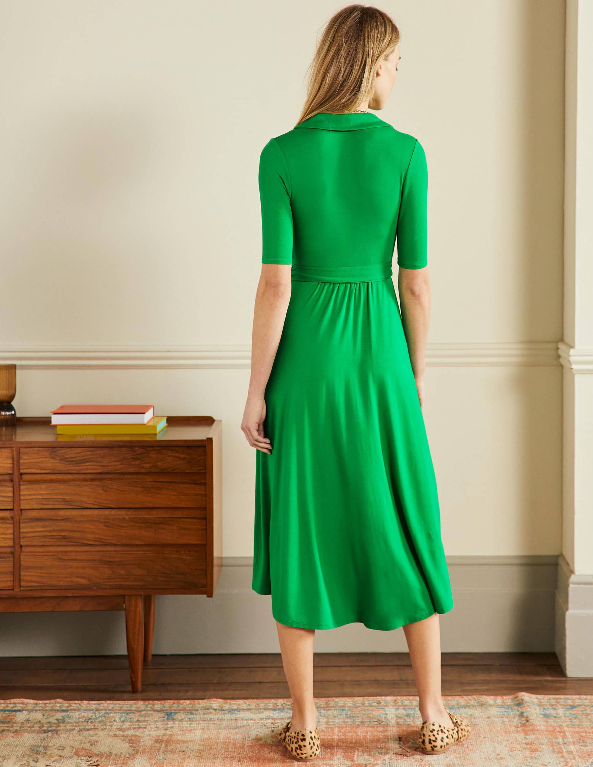 Lavinia Wickelkleid aus Jersey-Sattes Smaragdgrün - Image 3
