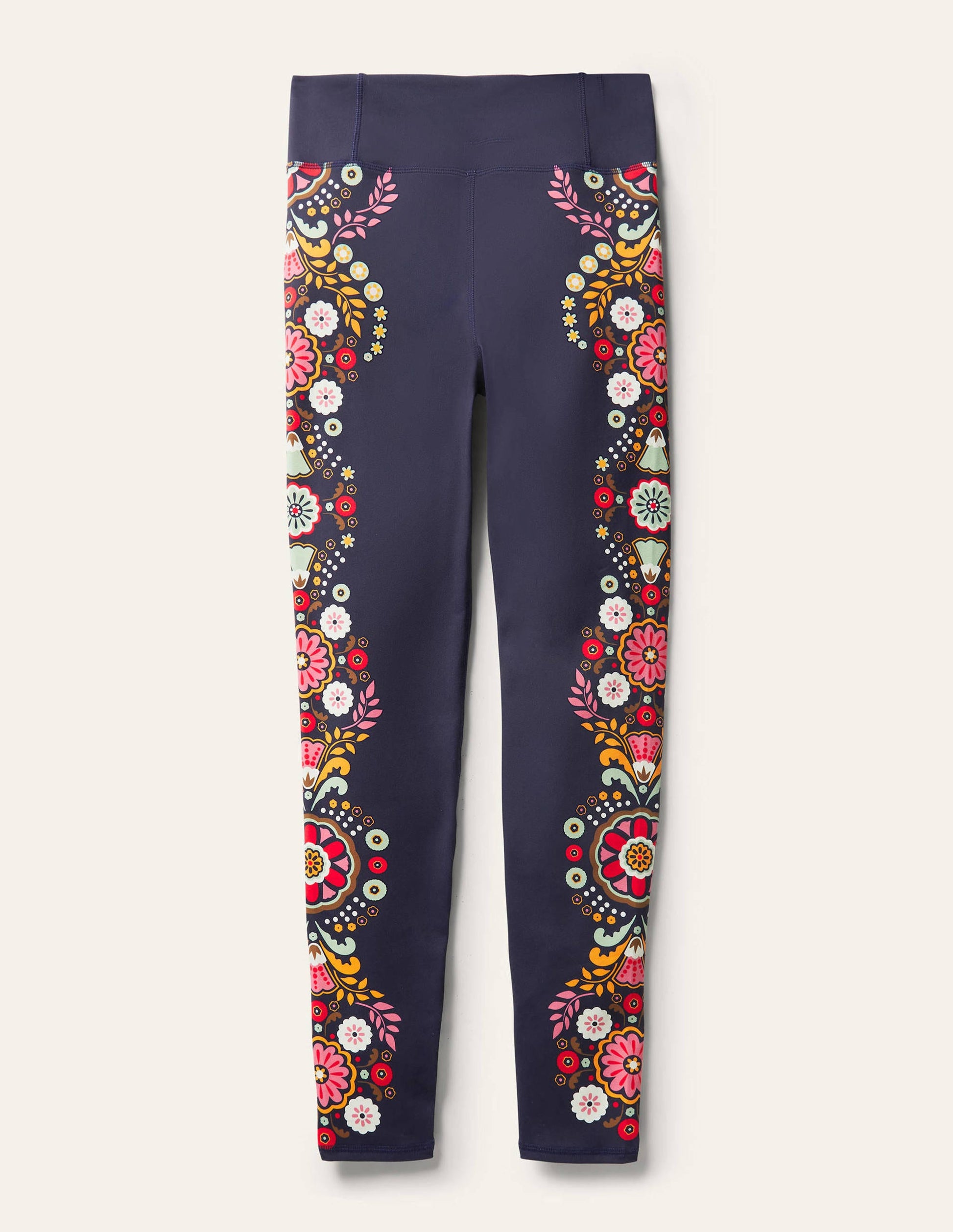 Leggings mit hohem Bund-Navy, Üppiger Garten-6