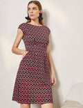 Florrie Jerseykleid-Kirschblütenrosa, Geometrisches Kachelblumenmuster