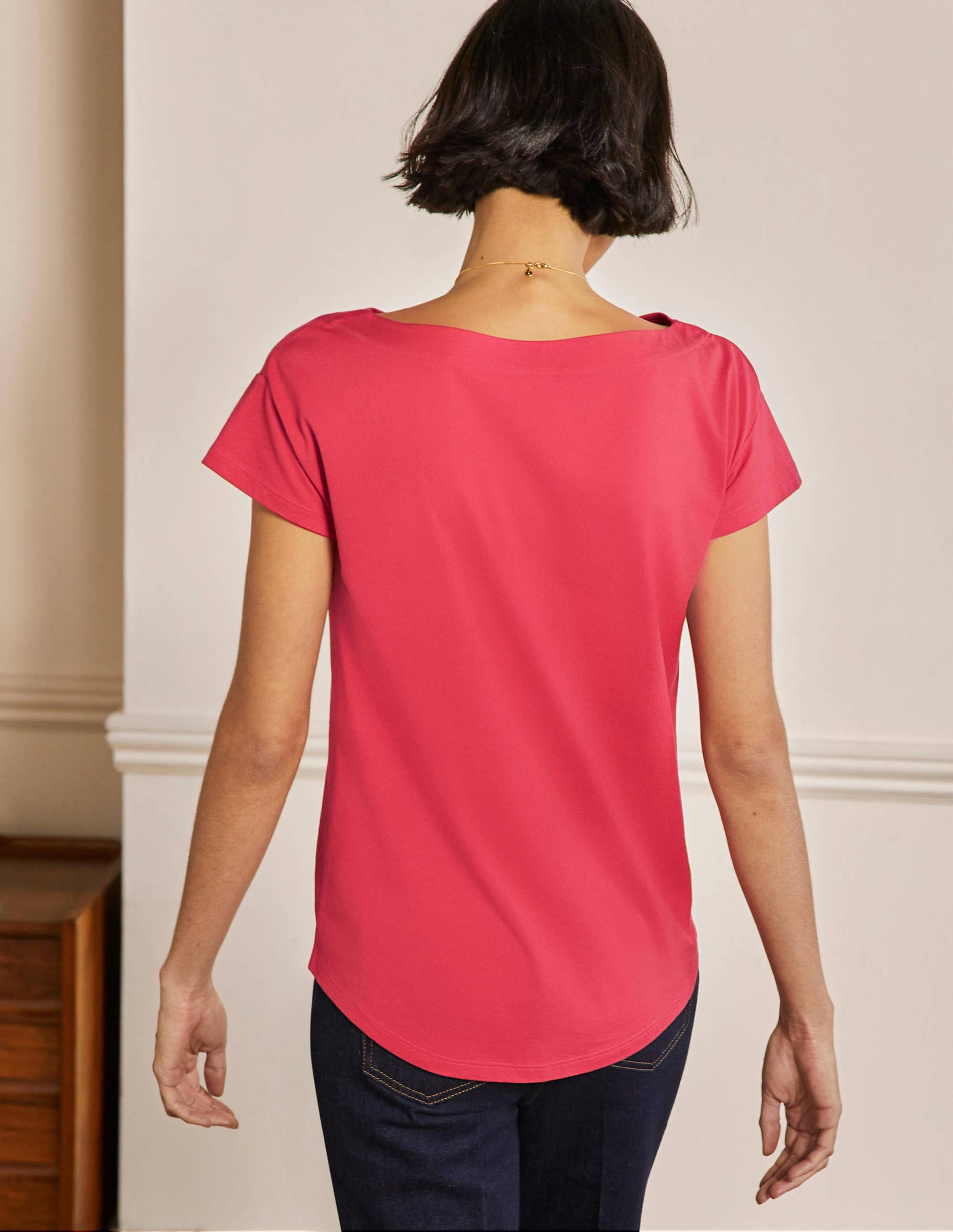 Supersoft Boat Neck T-Shirt-Radish-3