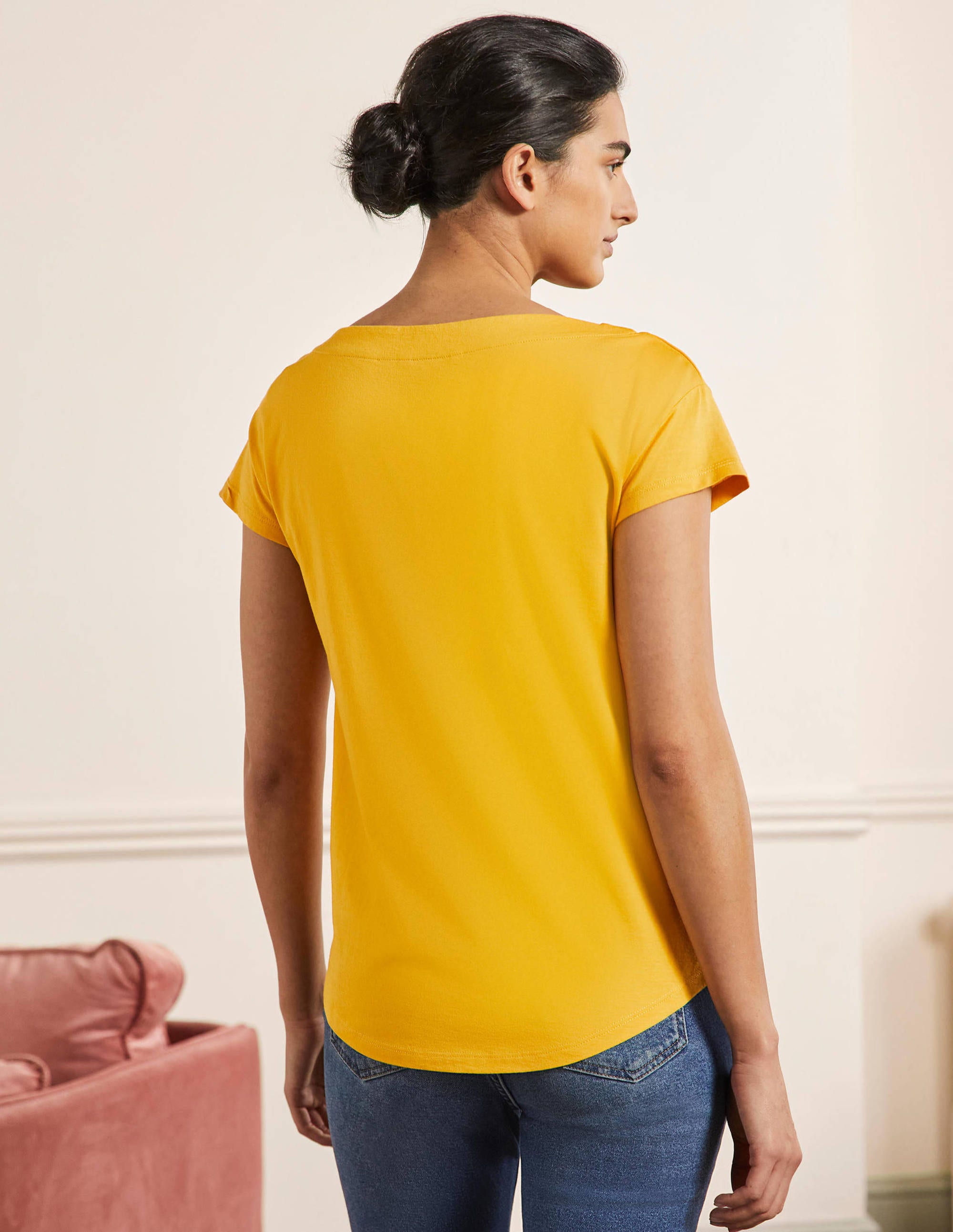 Supersoft Boat Neck T-Shirt-Honeycomb - Image 3