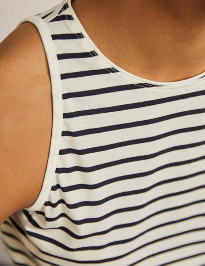 Arabella Jerseyoberteil-Naturweiß/Navy, Gestreift