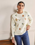 Jasmine Sweatshirt-Naturweiß/Bunt, Stickerei