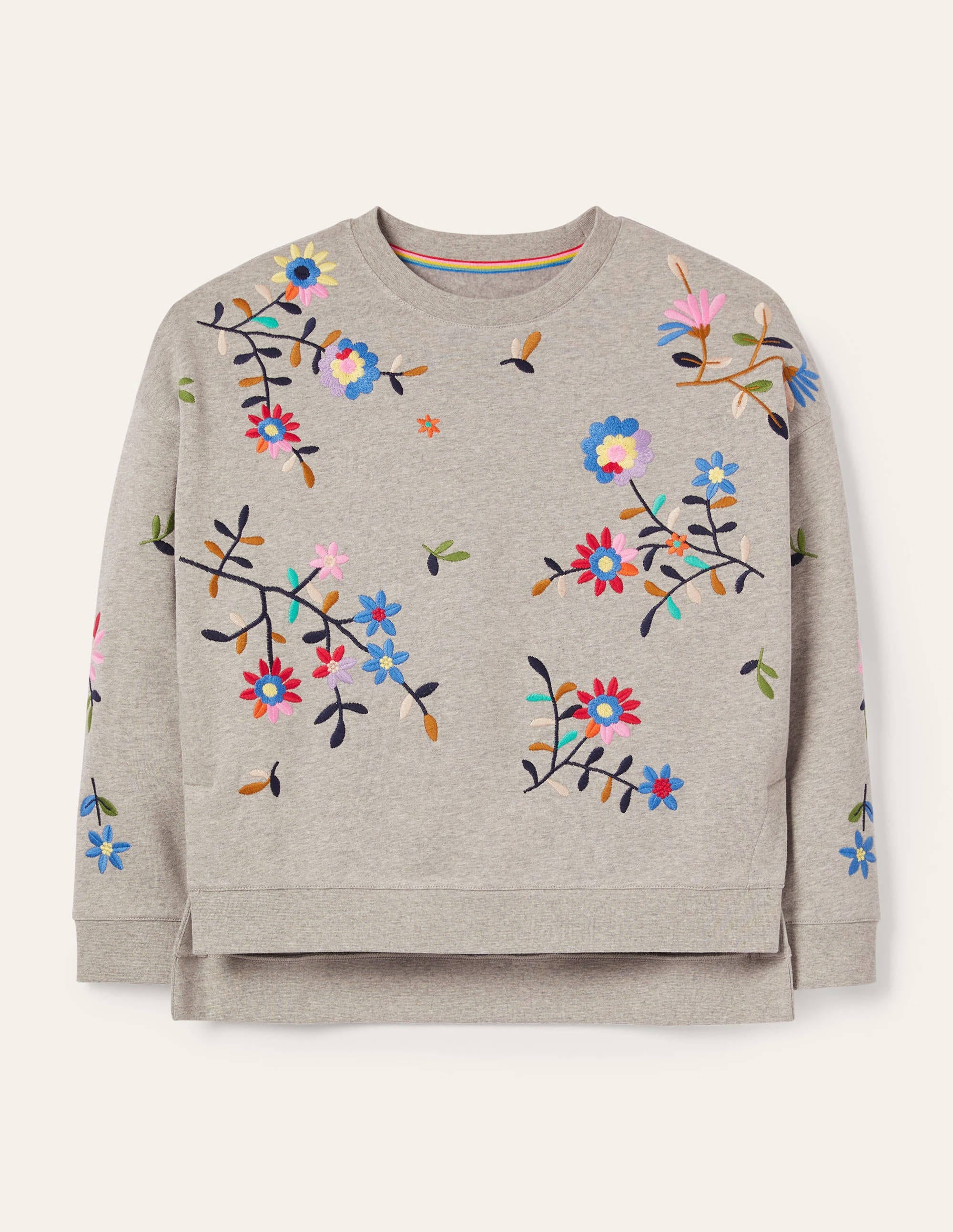 Sweat original-Gris chiné, broderies multi - Image 5