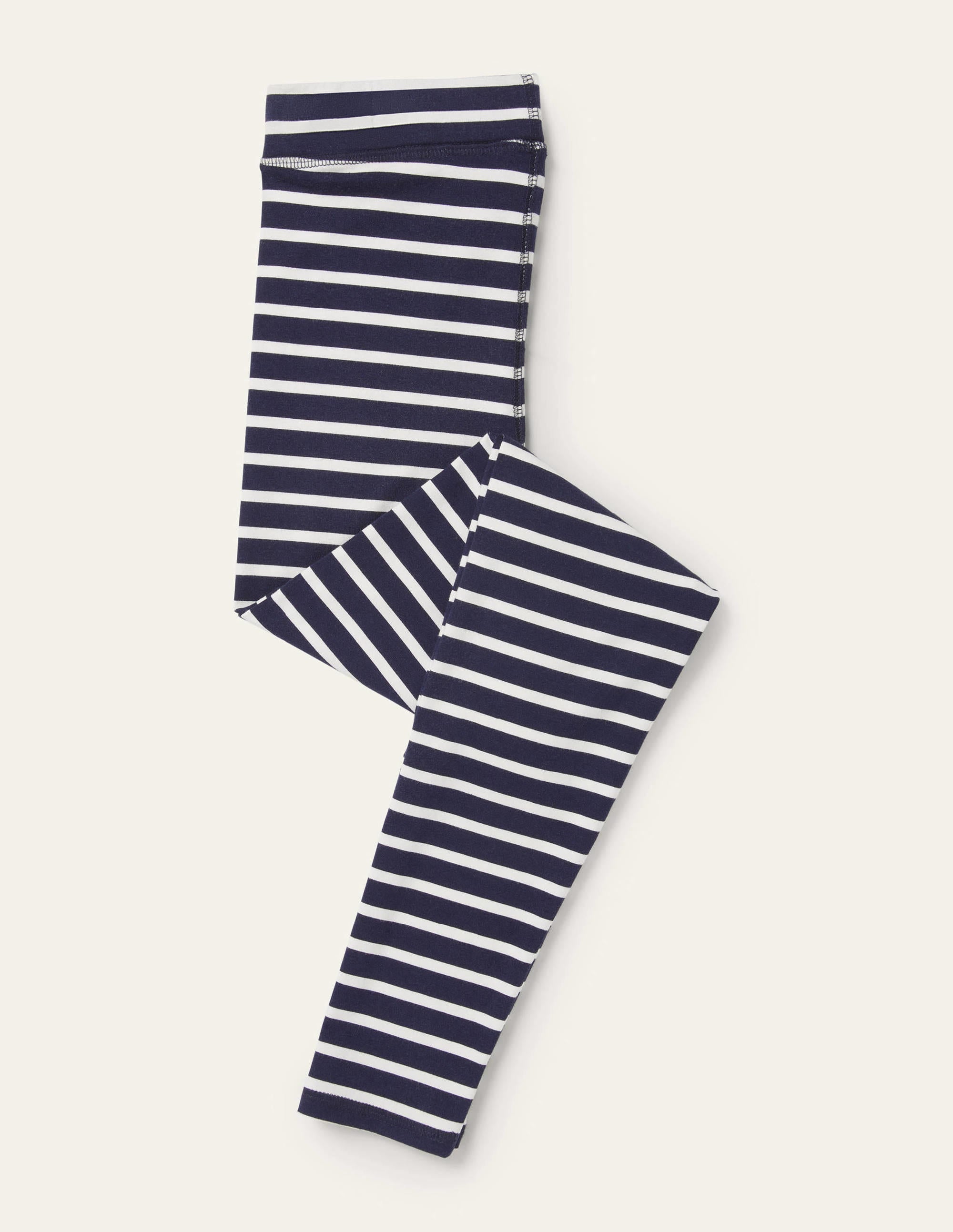 Jerseyleggings mit hoher Taille-Navy/Naturweiß - Image 5