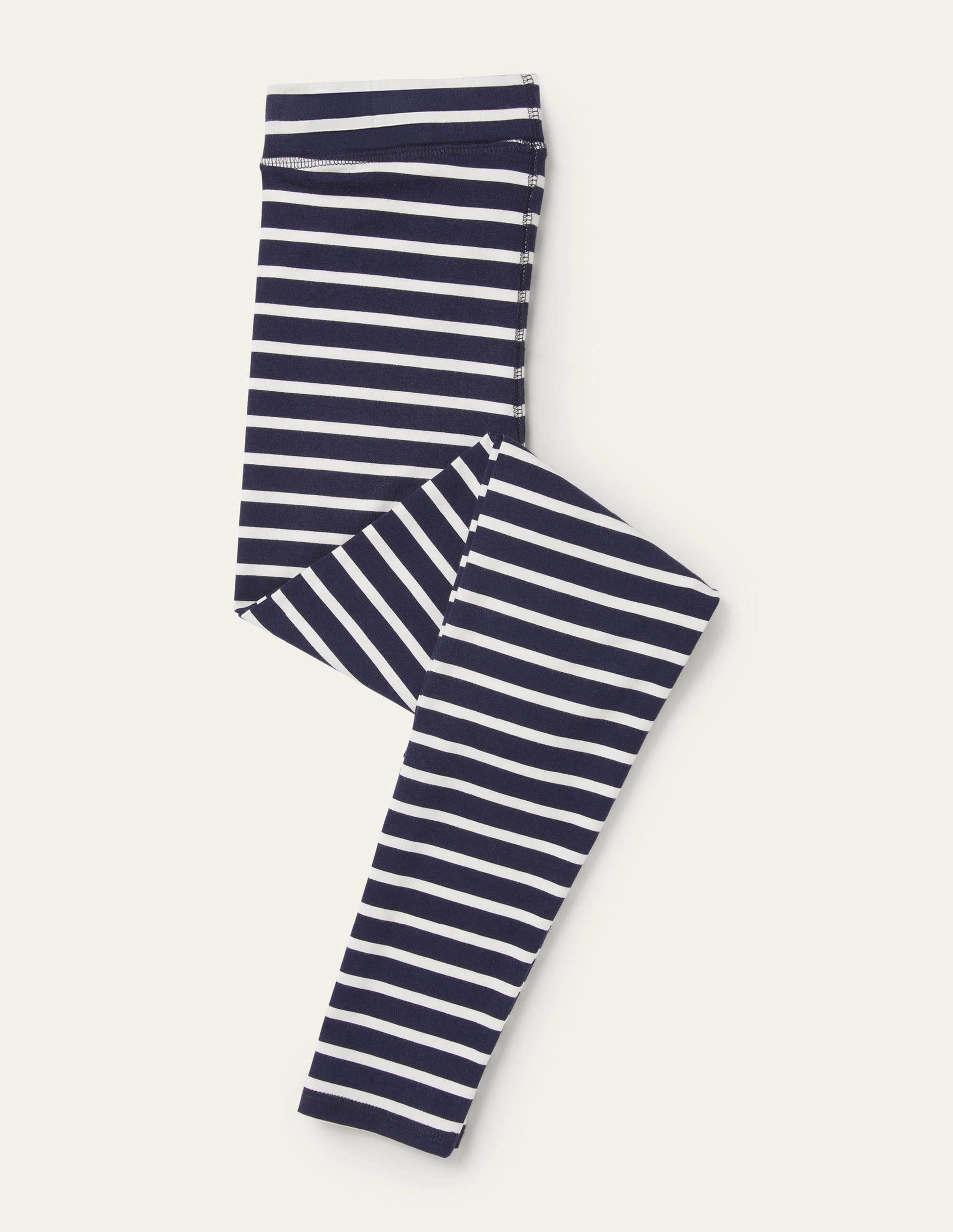 Jerseyleggings mit hoher Taille-Navy/Naturweiß-6
