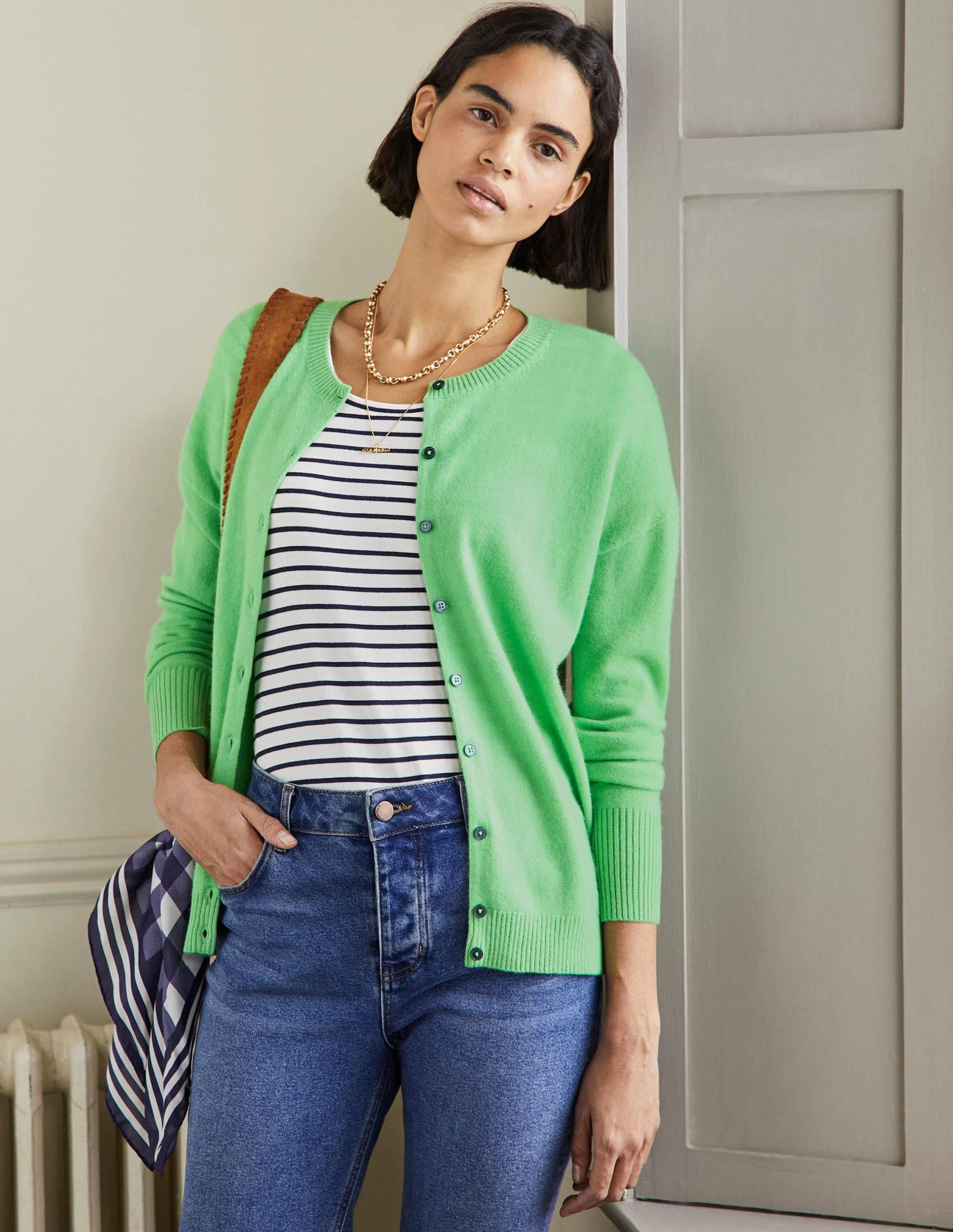 Cashmere Cardigan-Zephyr Green-1