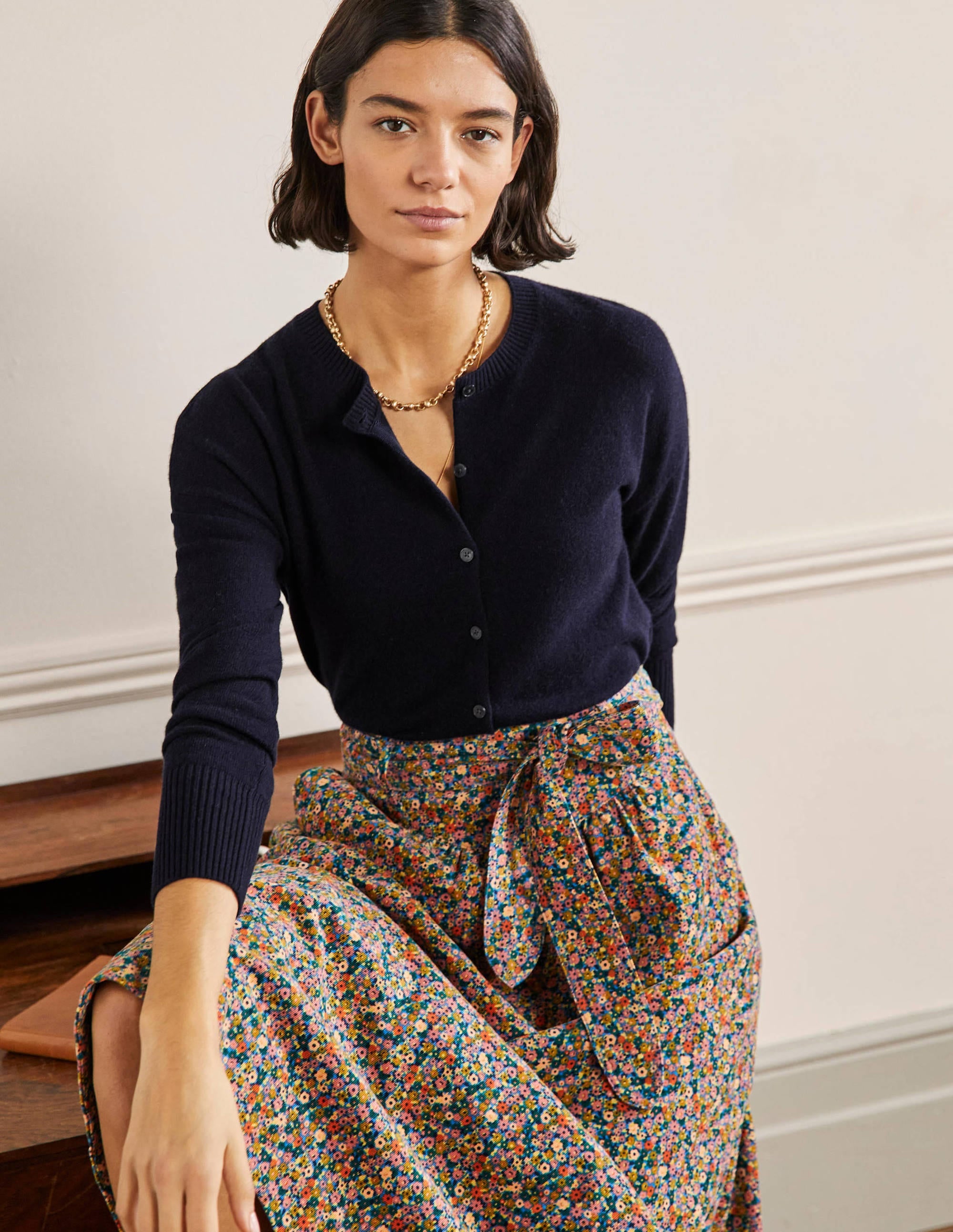 Cashmere Cardigan-Navy - Image 1