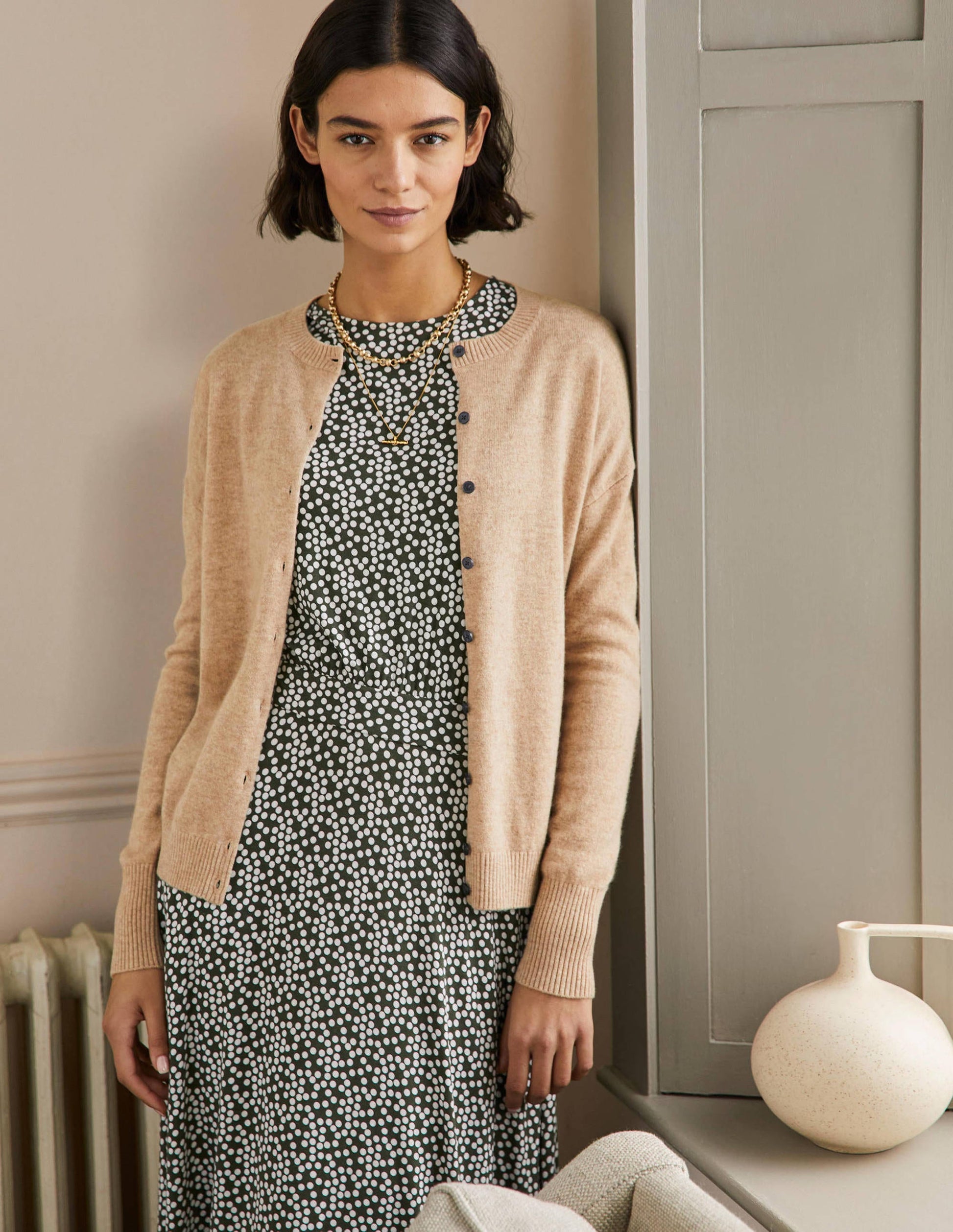 Cashmere Cardigan-Chinchilla Melange-4