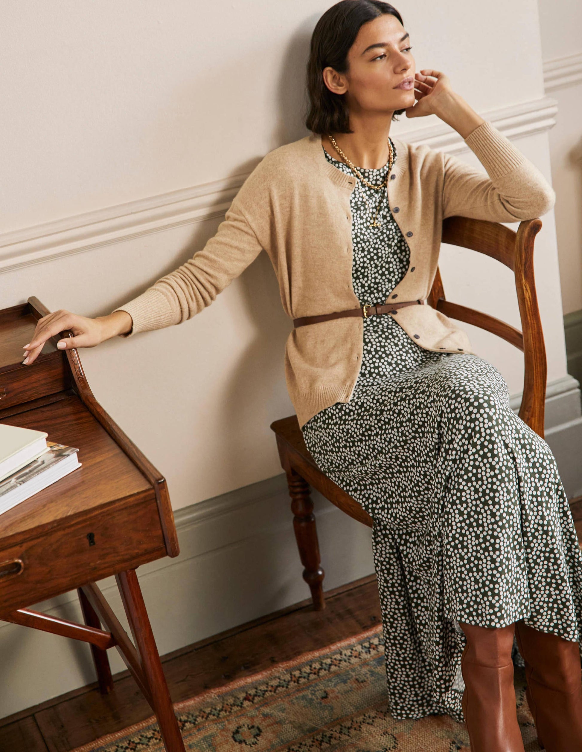 Cashmere Cardigan-Chinchilla Melange-5