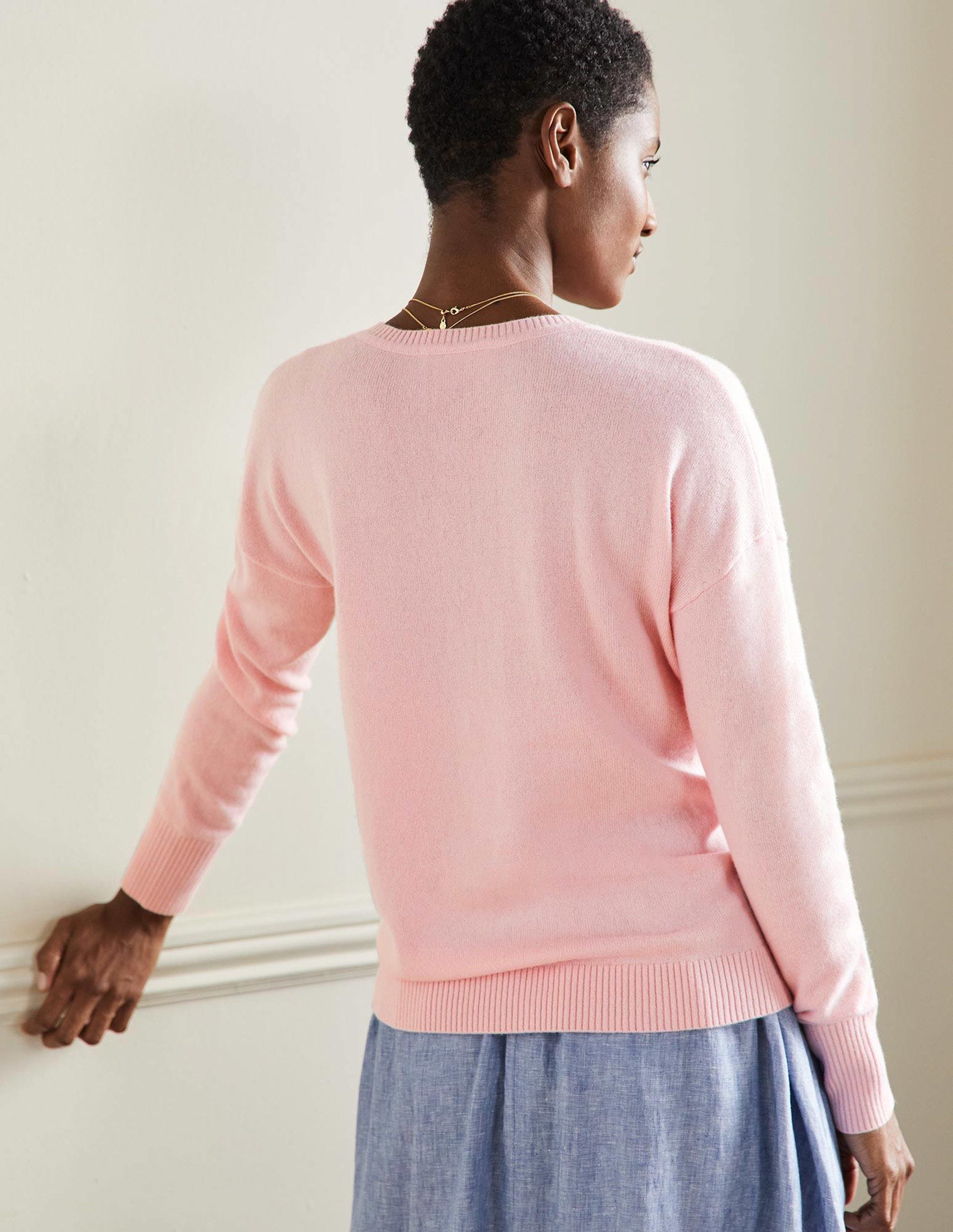 Cashmere Cardigan-Pink Blush - Image 3