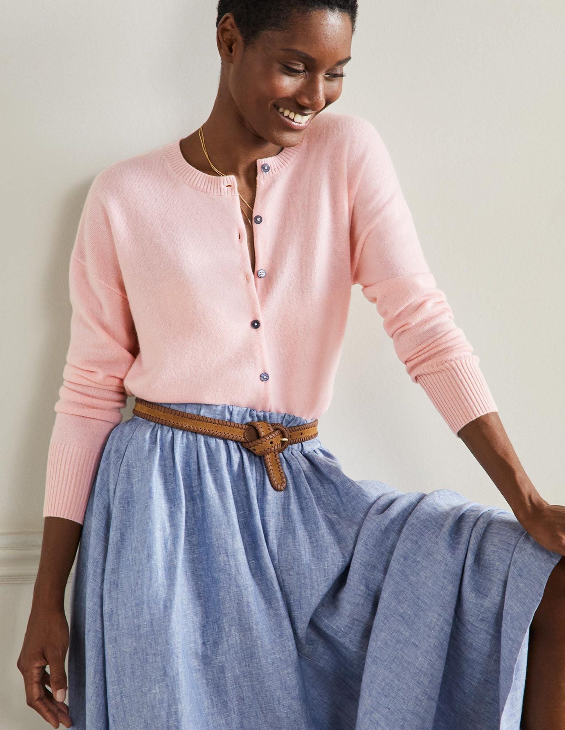 Cashmere Cardigan-Pink Blush-4