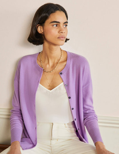 Bequemer Kaschmircardigan-Afrikanisches Violett-1