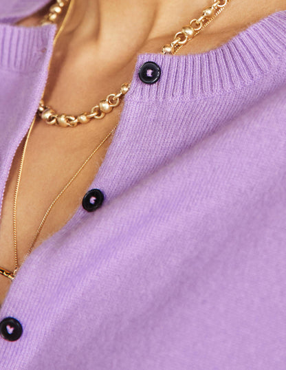 Bequemer Kaschmircardigan-Afrikanisches Violett-2