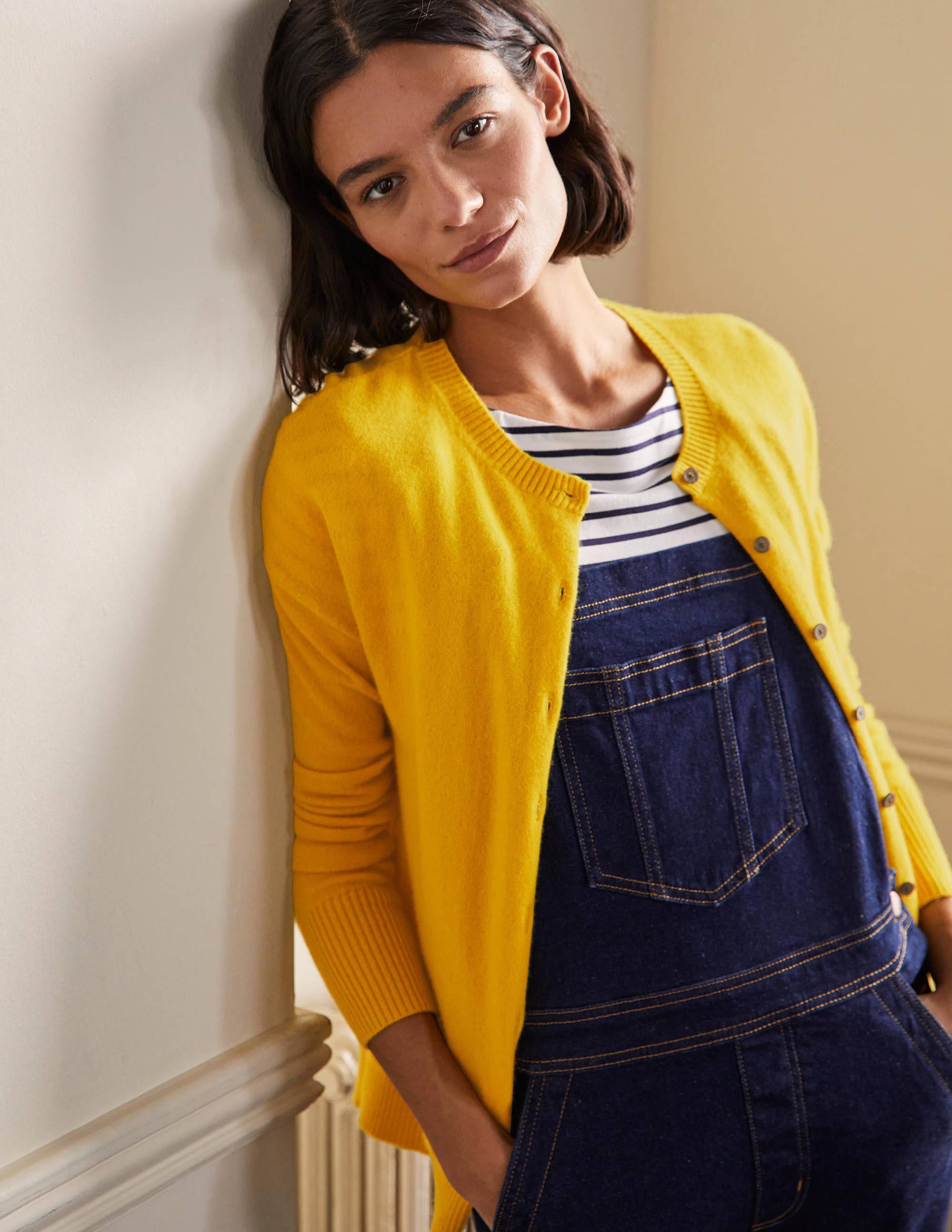 Cashmere Cardigan-Citrine Yellow - Image 1