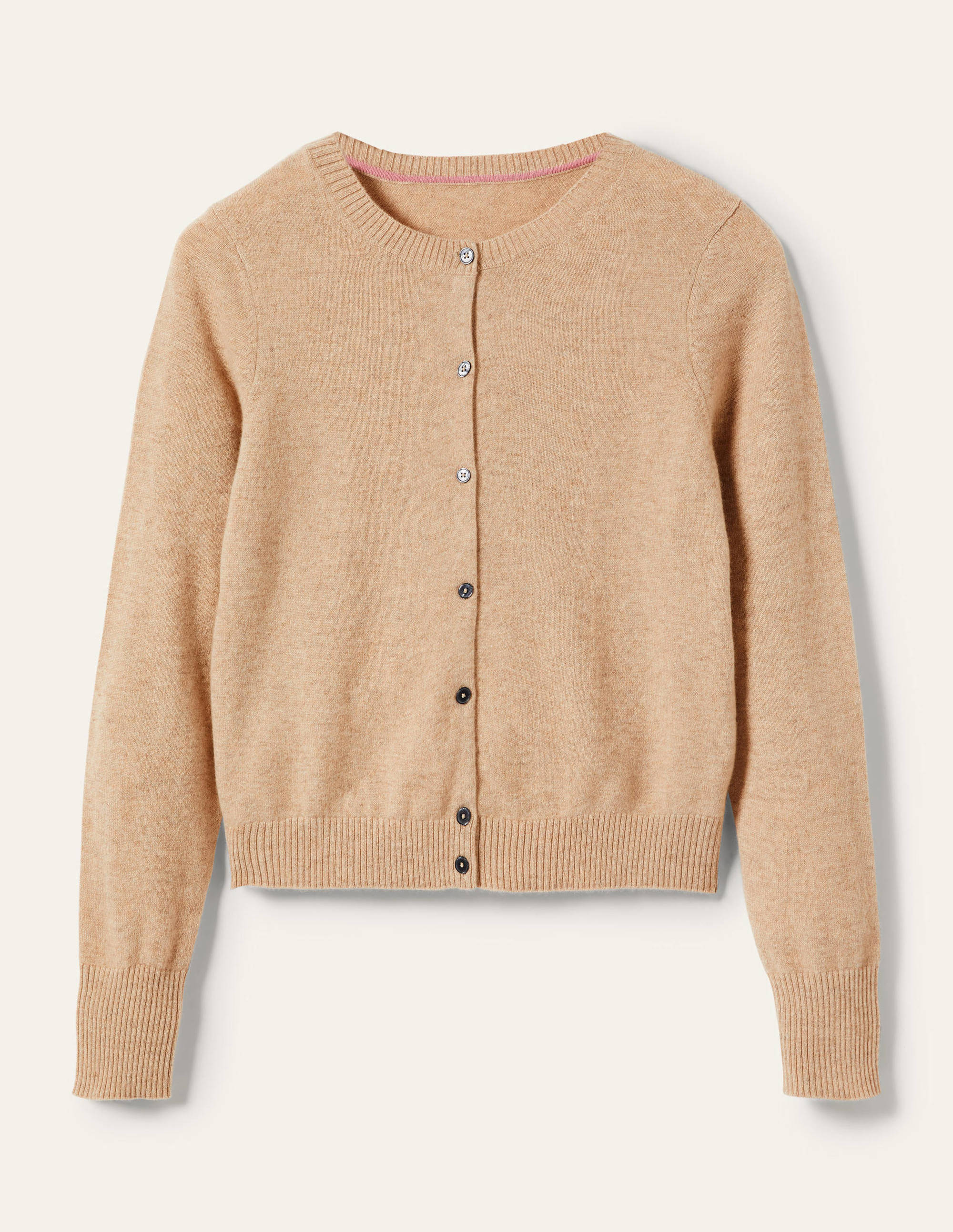 Cashmere Cropped Cardigan-Chinchilla Melange - Image 5