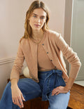 Cashmere Cropped Cardigan-Chinchilla Melange