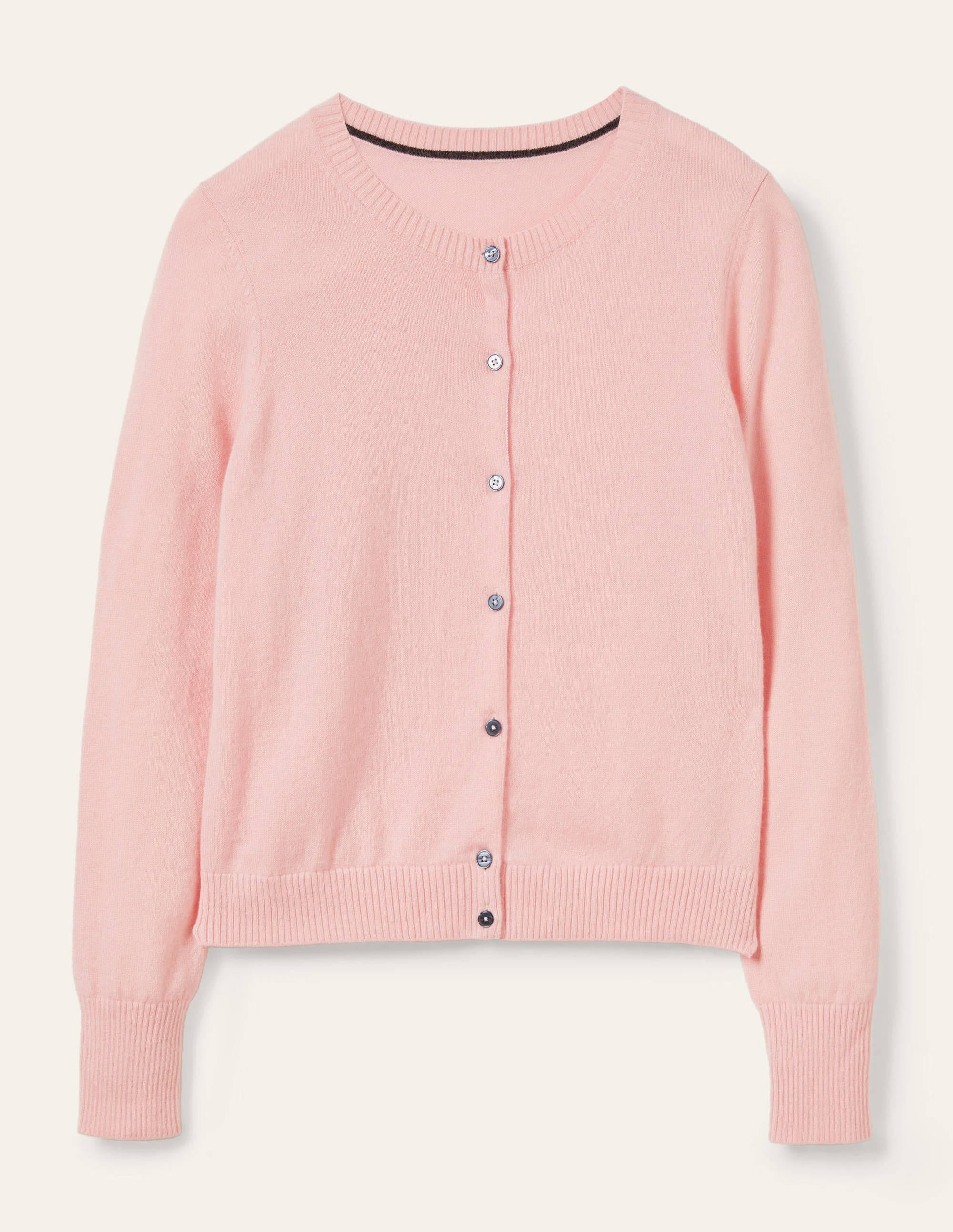 Cardigan court en cachemire-Blush rose - Image 6