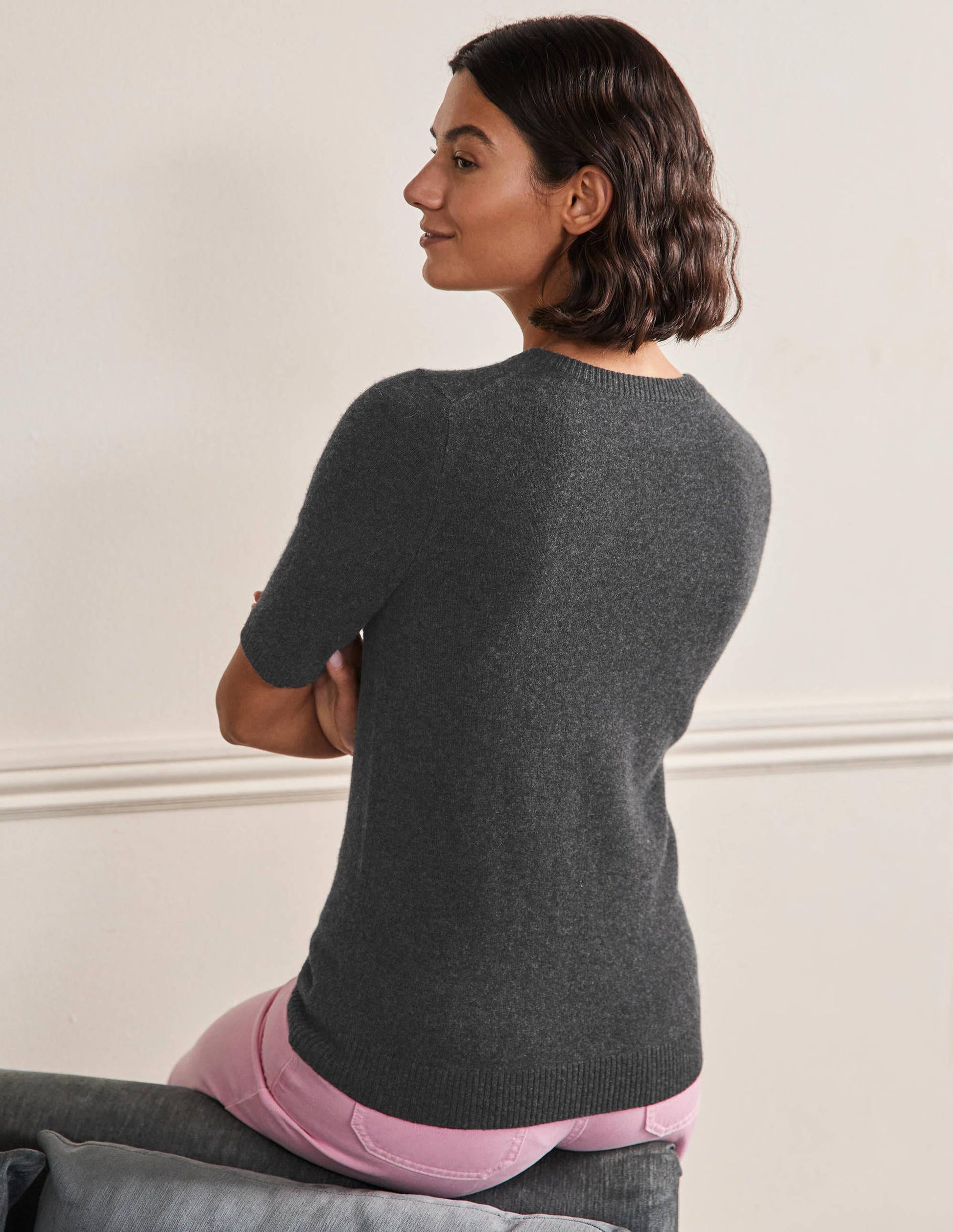 Top en maille de cachemire-Anthracite chiné-3