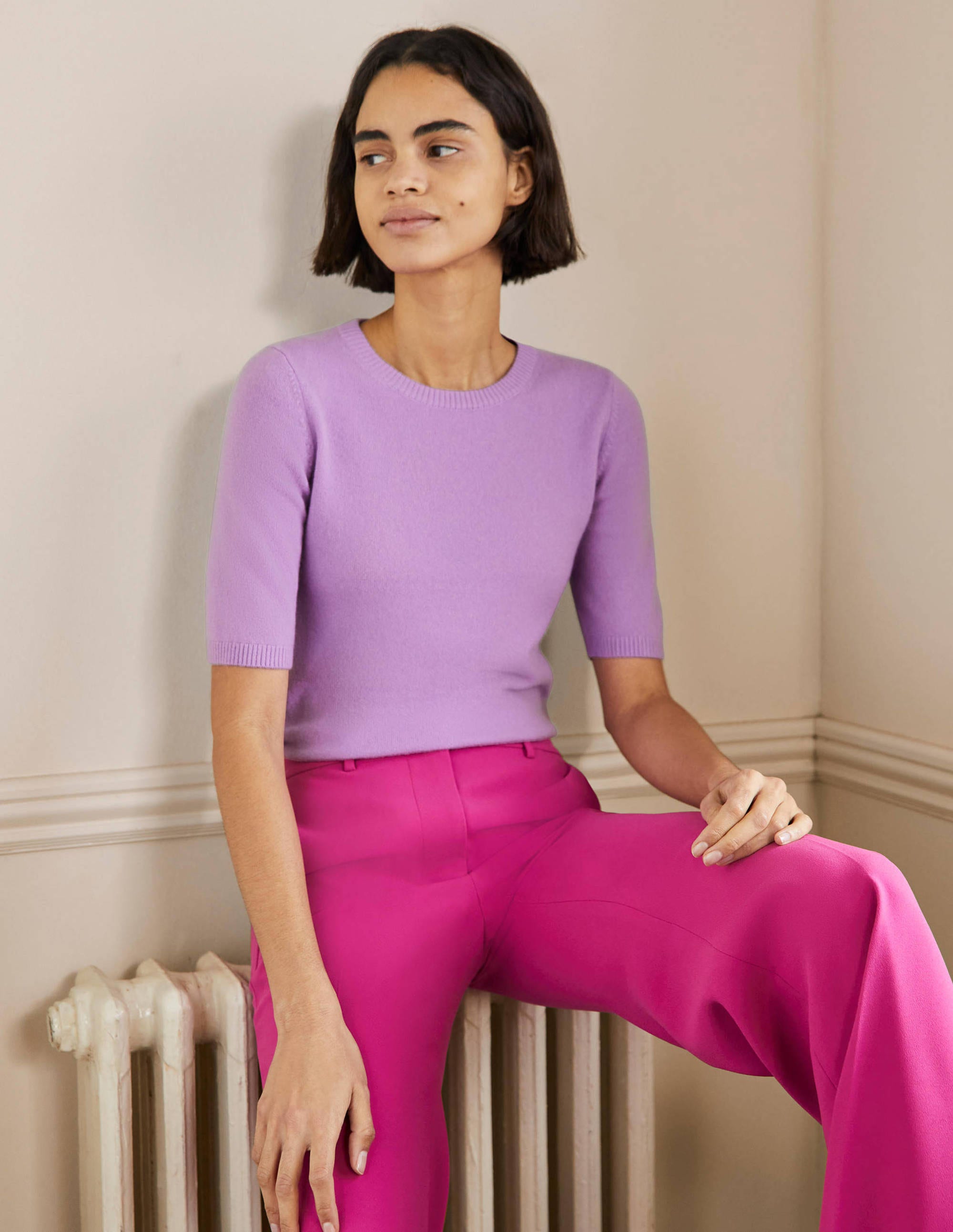 Top en maille de cachemire-Violette africaine - Image 1