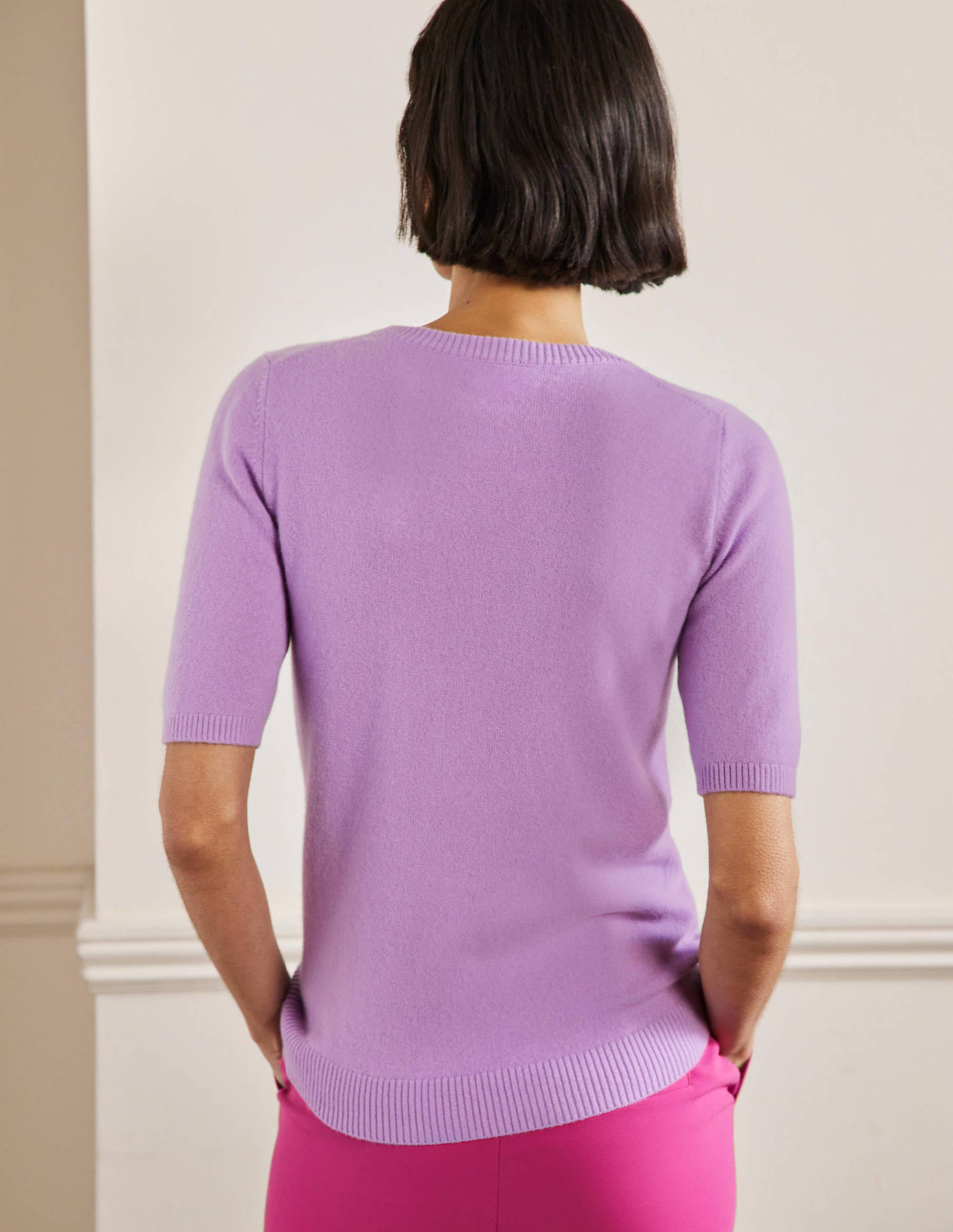 Top en maille de cachemire-Violette africaine - Image 3