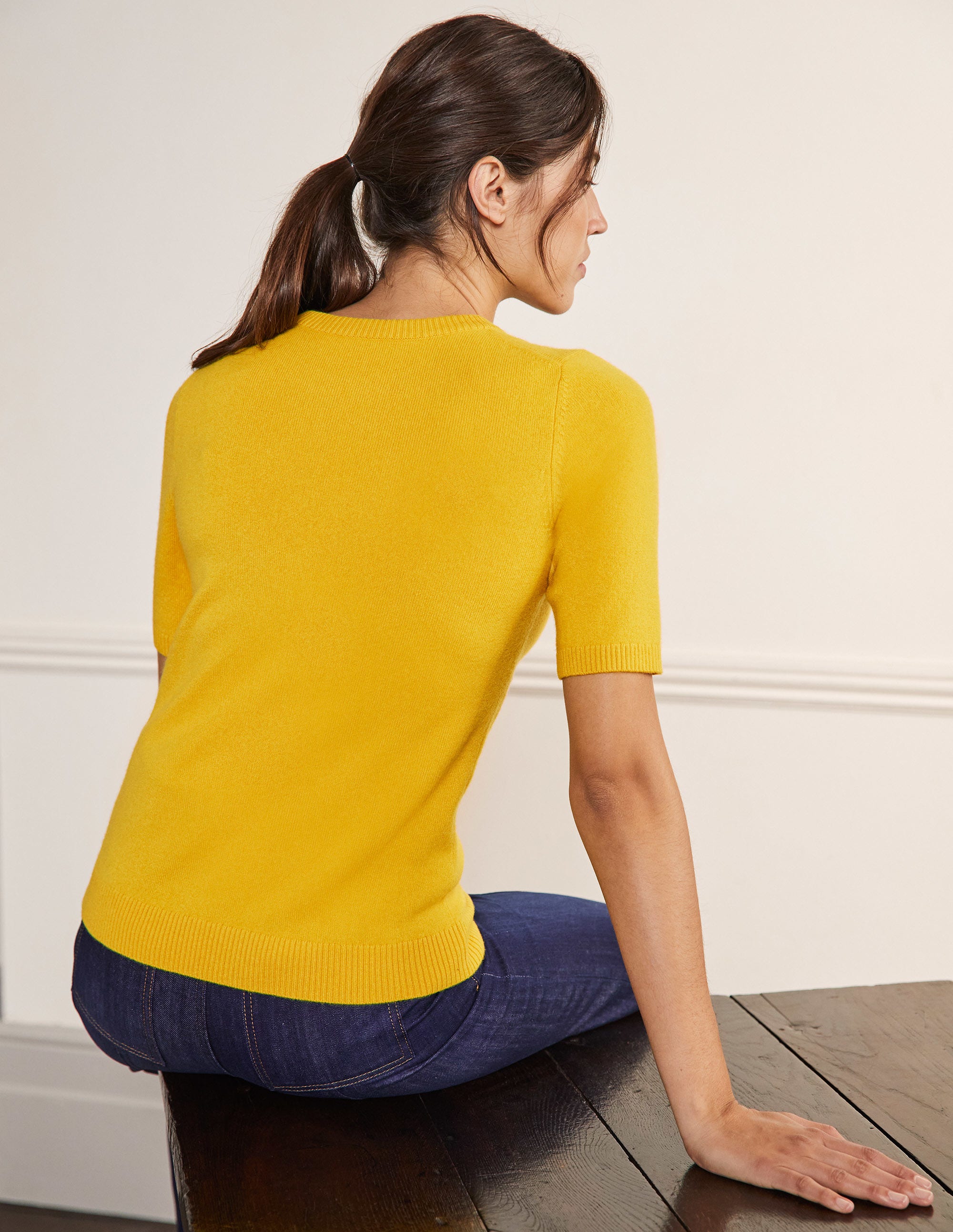 Cashmere Knitted Top-Citrine Yellow - Image 3