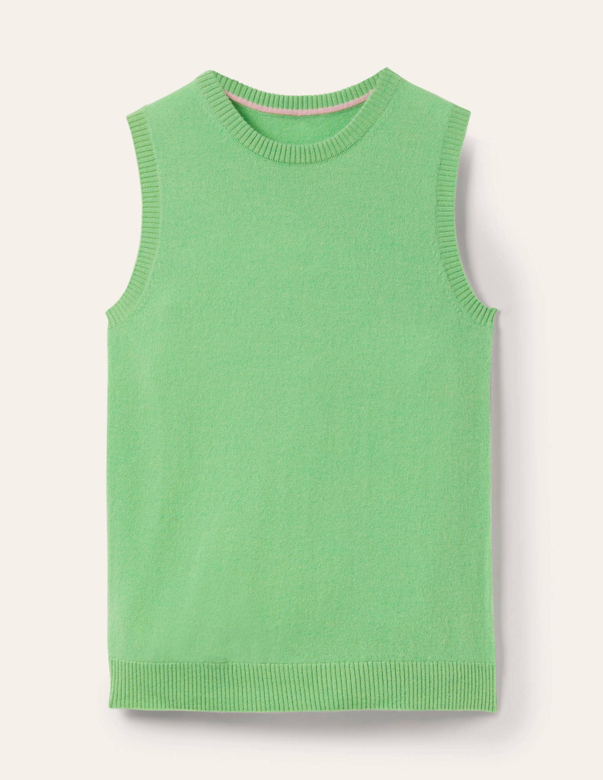 Cashmere Knitted Tank Top-Zephyr Green-5