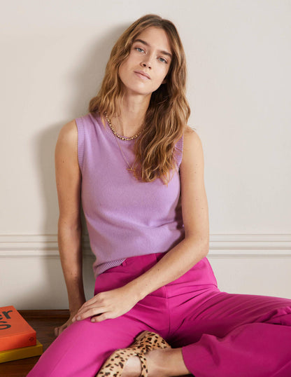 Cashmere Knitted Tank Top-African Violet