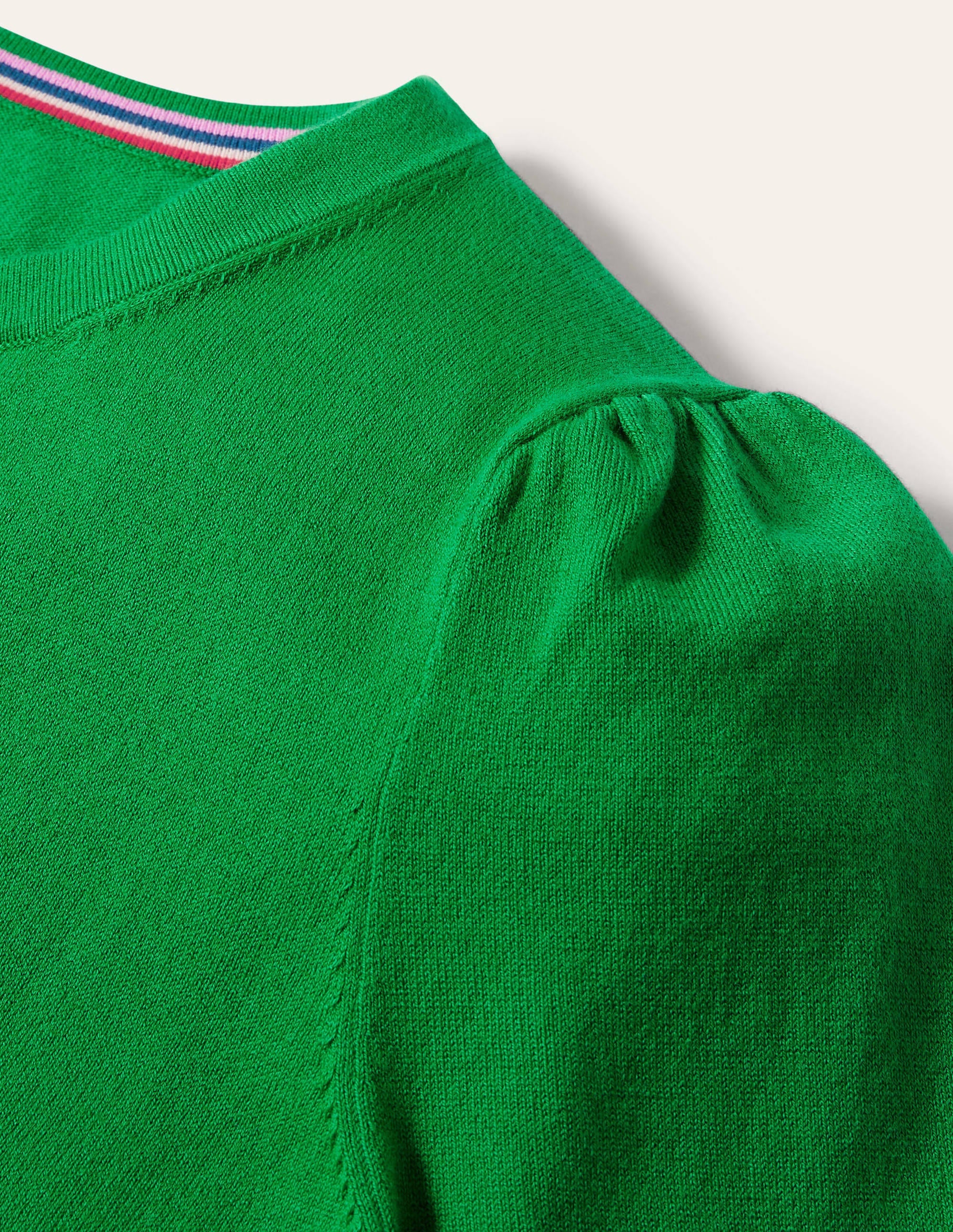 Pull col rond en coton-Vert des Highlands - Image 5
