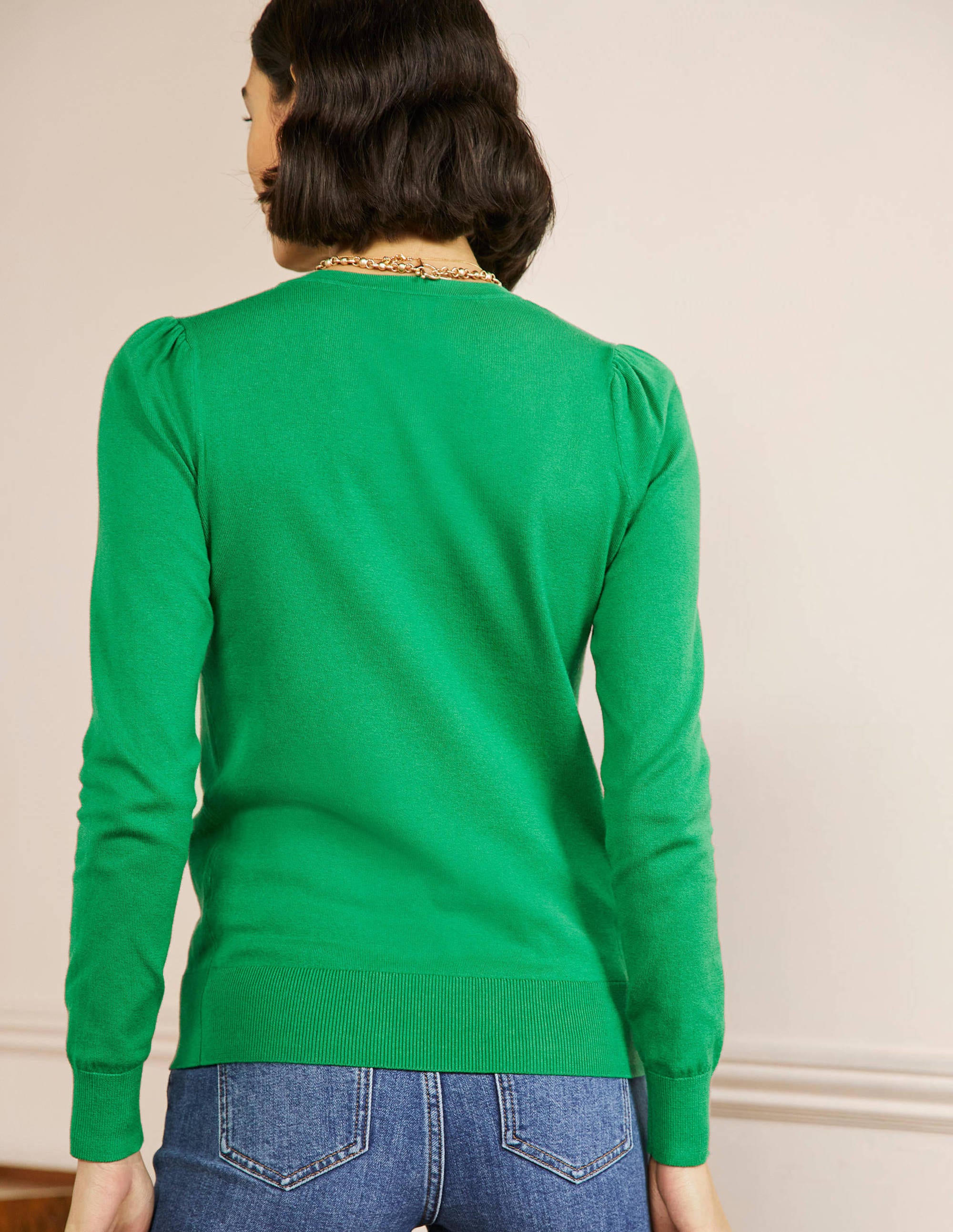 Pull col rond en coton-Vert des Highlands - Image 3