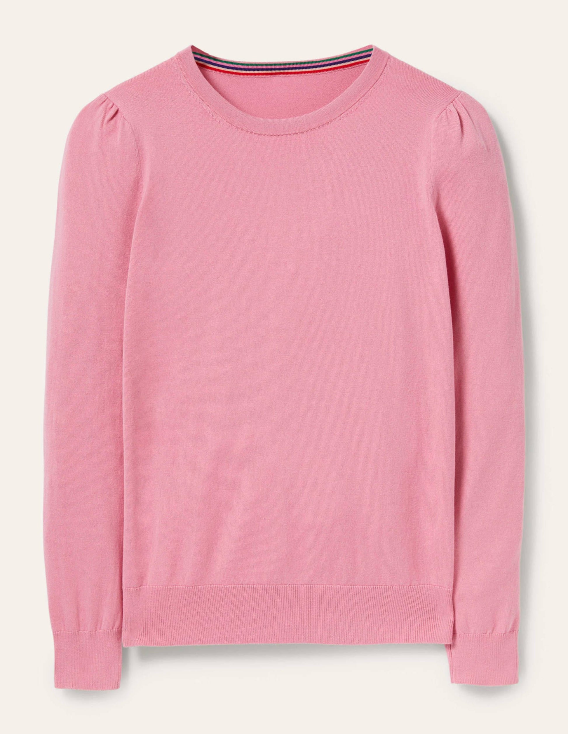 Cotton Crew Neck Jumper-Posy Pink-7