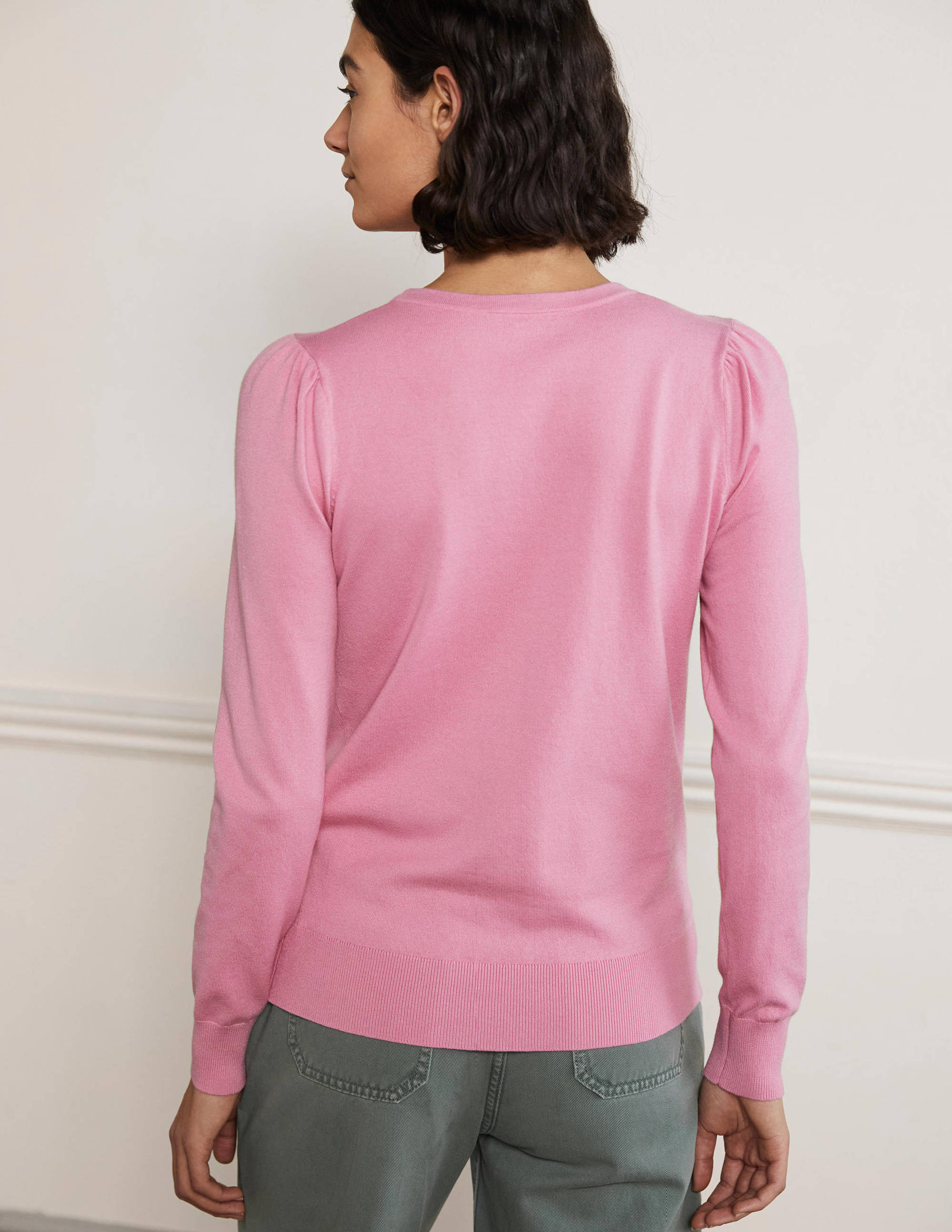 Pull col rond en coton-Rose bouquet - Image 3