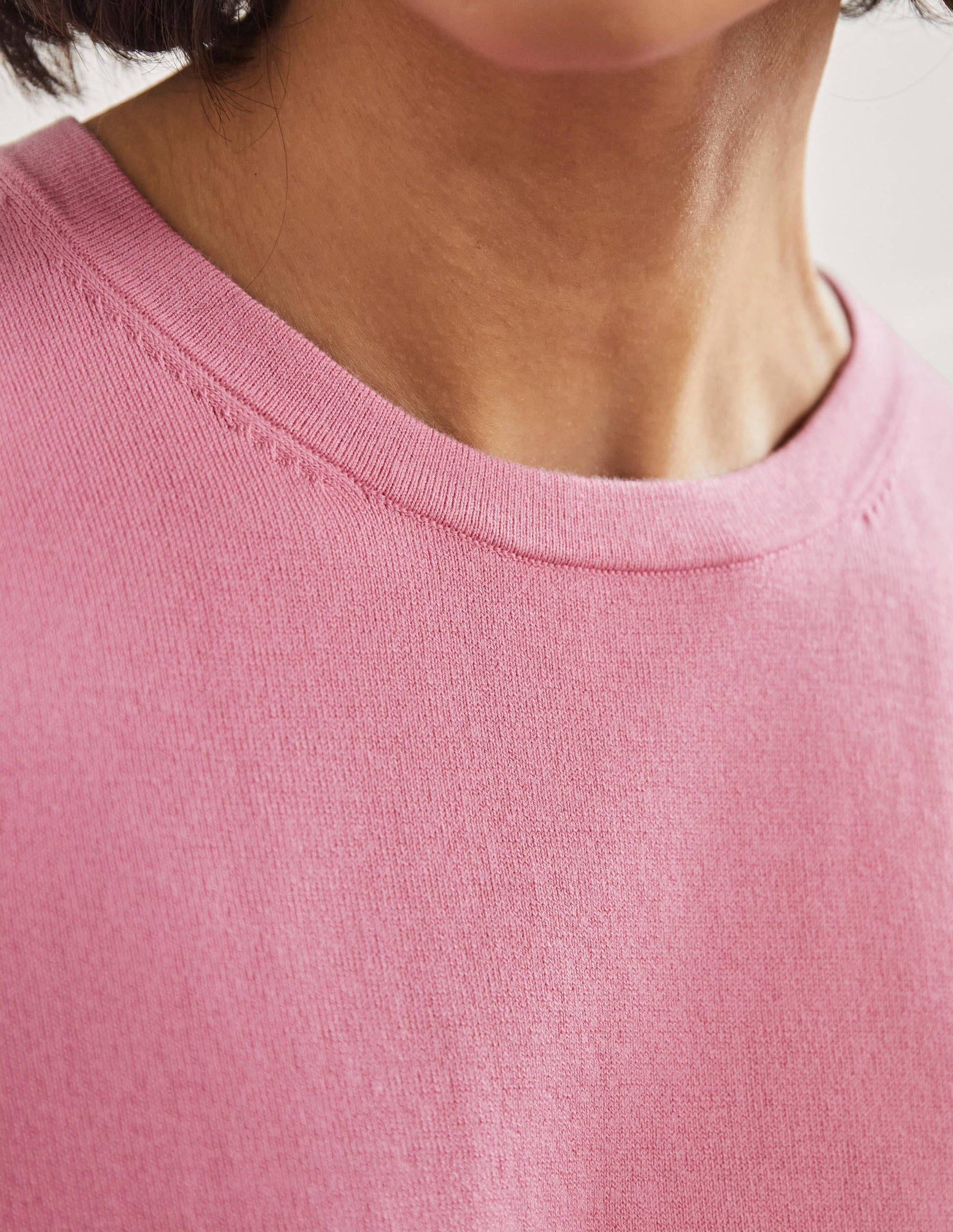 Cotton Crew Neck Jumper-Posy Pink-5