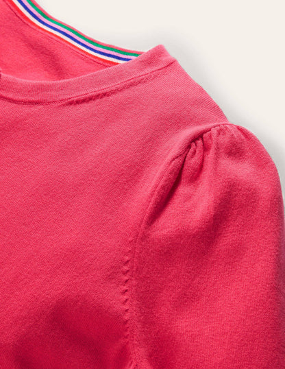 Cotton Crew Neck Cardigan-Radish-6