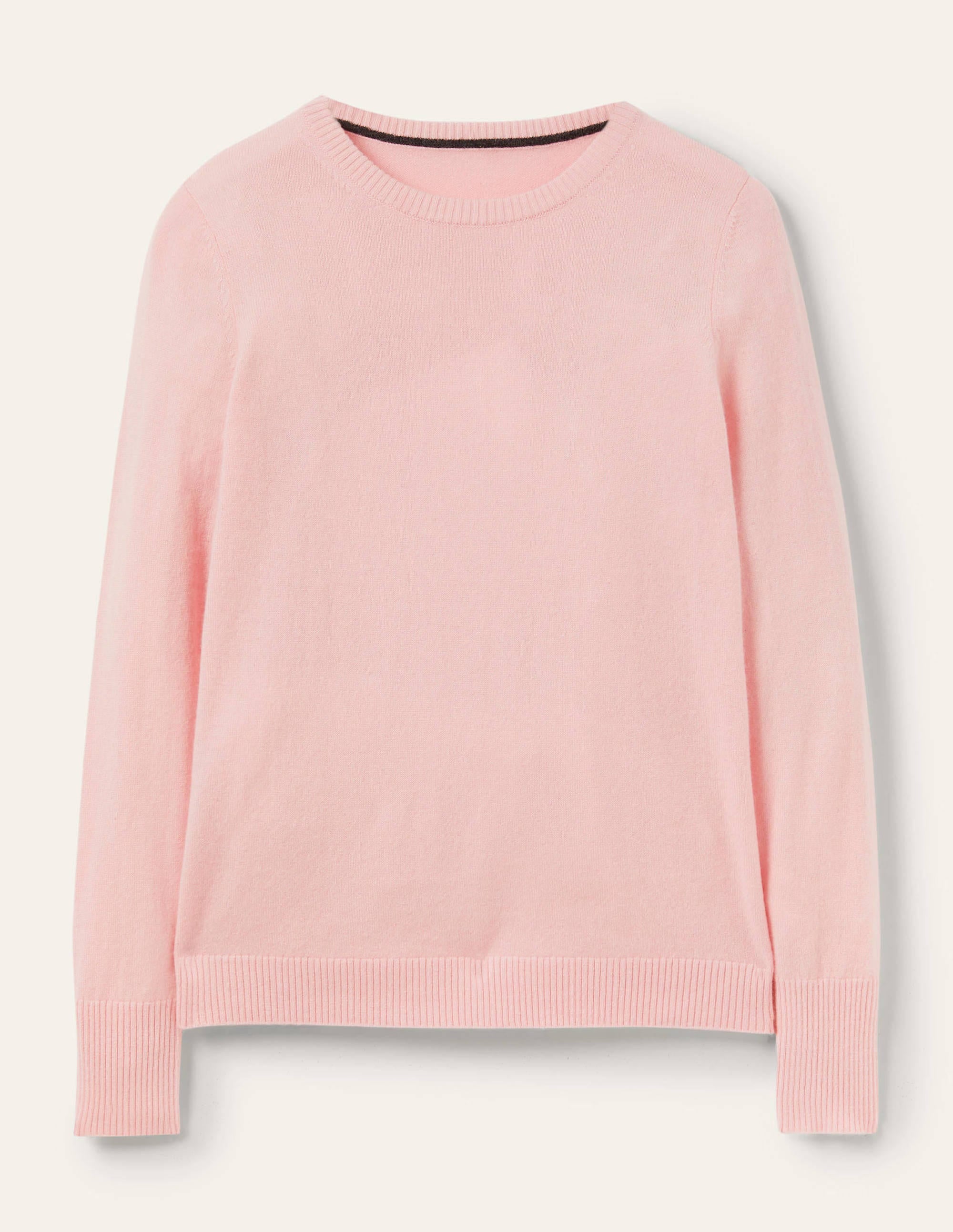 Kaschmirpullover mit Rundhalsausschnitt-Pastellrosa - Image 6