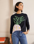 Margot Kaschmirpullover-Navy, Ananas