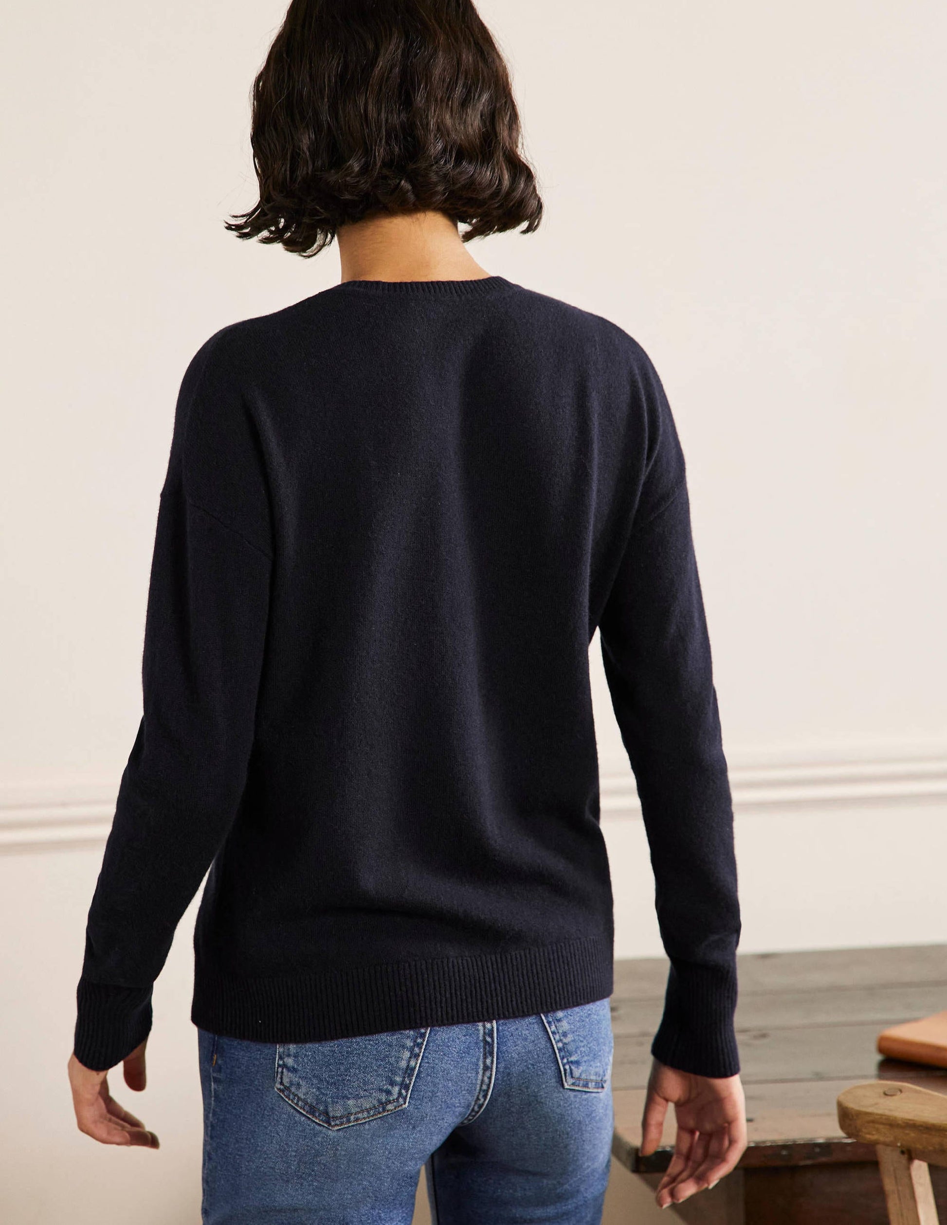 Margot Kaschmirpullover-Navy, Ananas-3