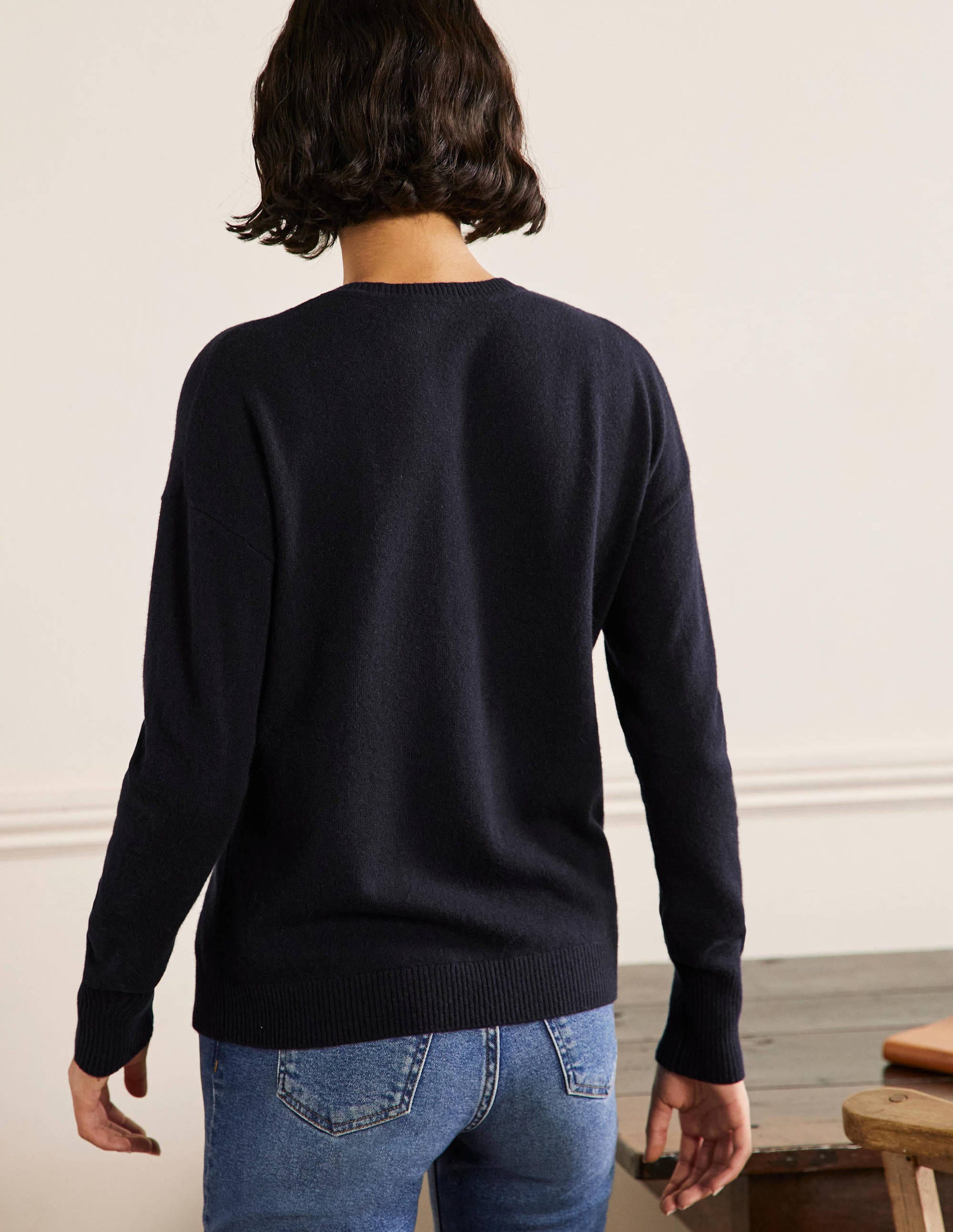 Margot Kaschmirpullover-Navy, Ananas - Image 3