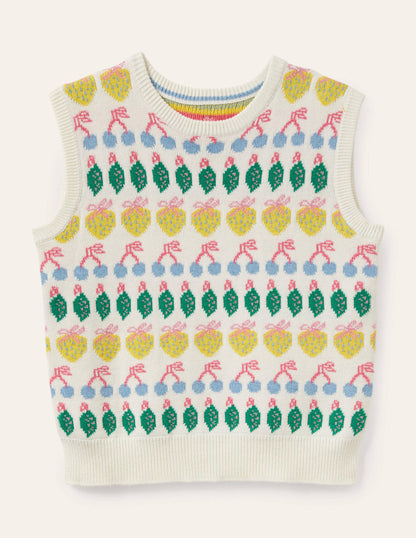 Harriet Top-Naturweiß, Früchtemotiv-6