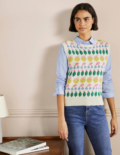 Harriet Top-Naturweiß, Früchtemotiv-4
