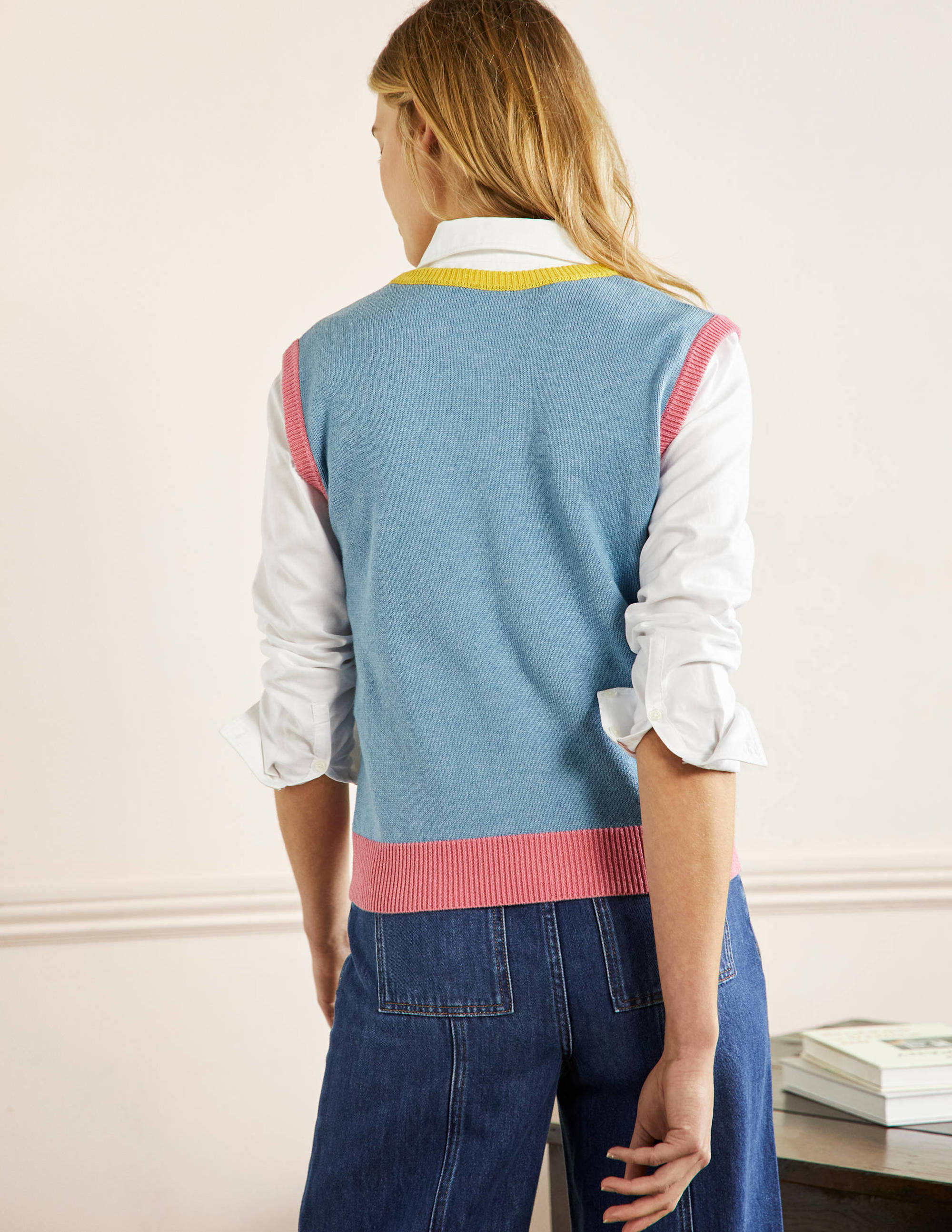 Harriet Top-Graublau, Blockfarben - Image 3