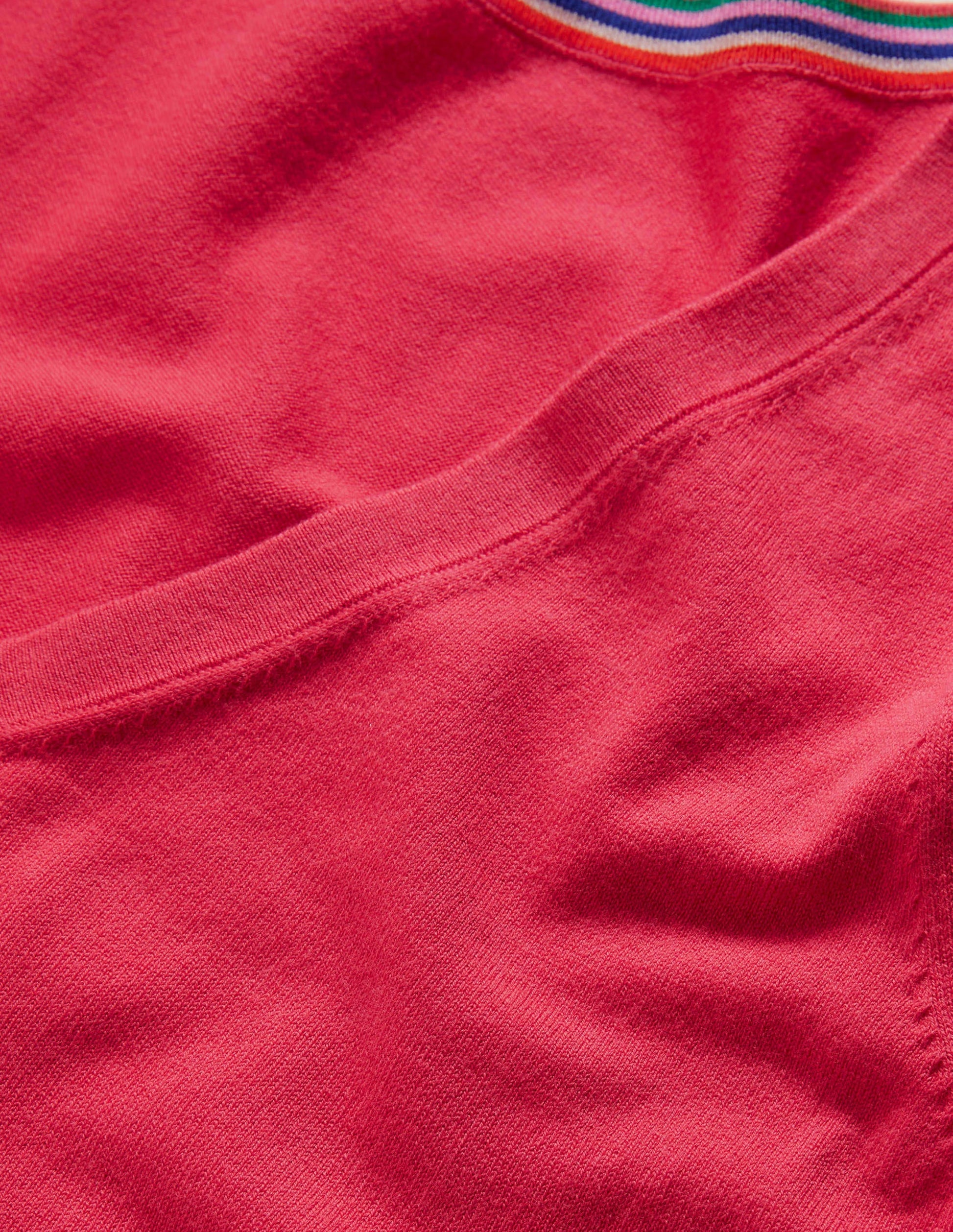 Cotton V-Neck Jumper-Radish-5