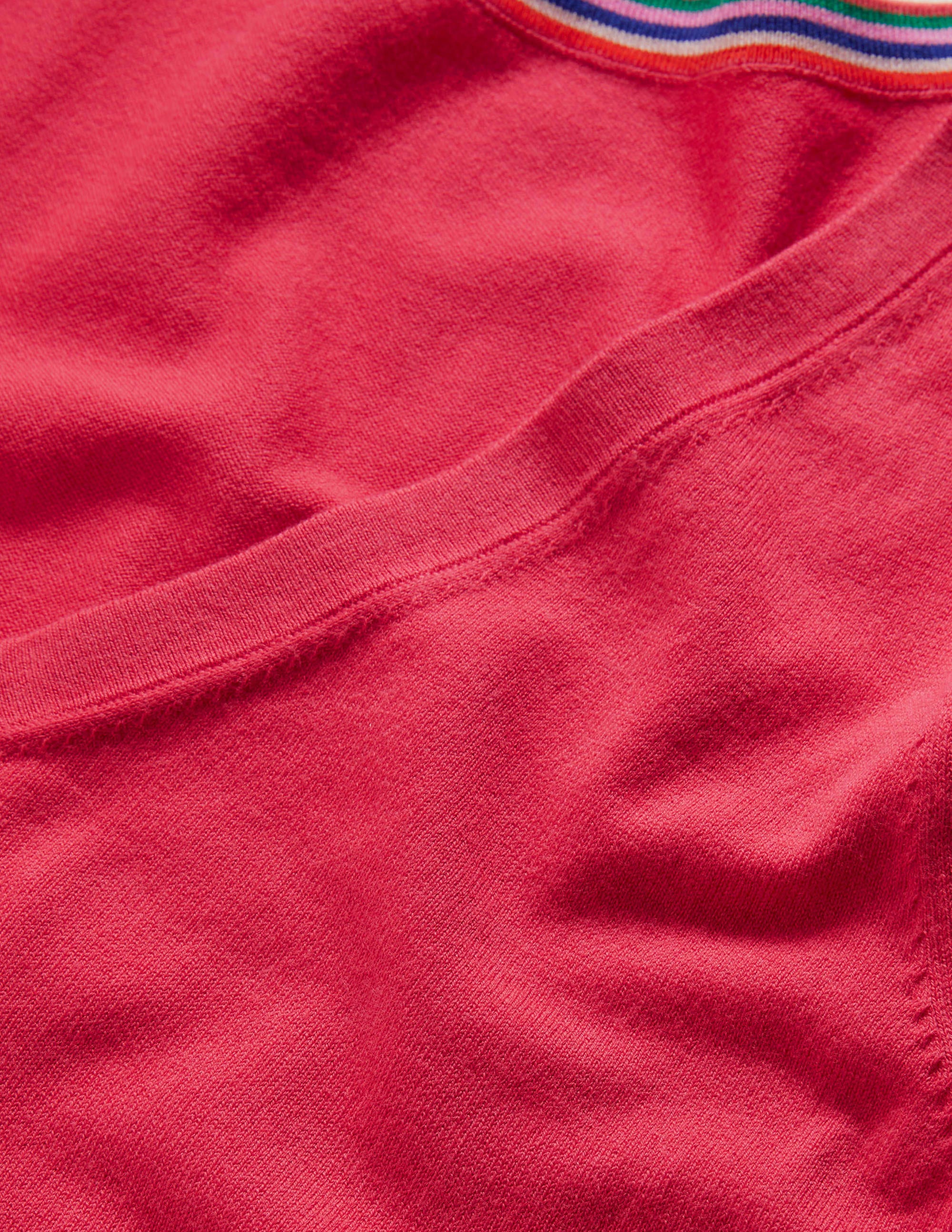 Pull col V en coton-Radis - Image 5