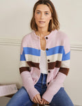 Cardigan en maille cachemire épaisse-Milkshake, rayé jacinthe