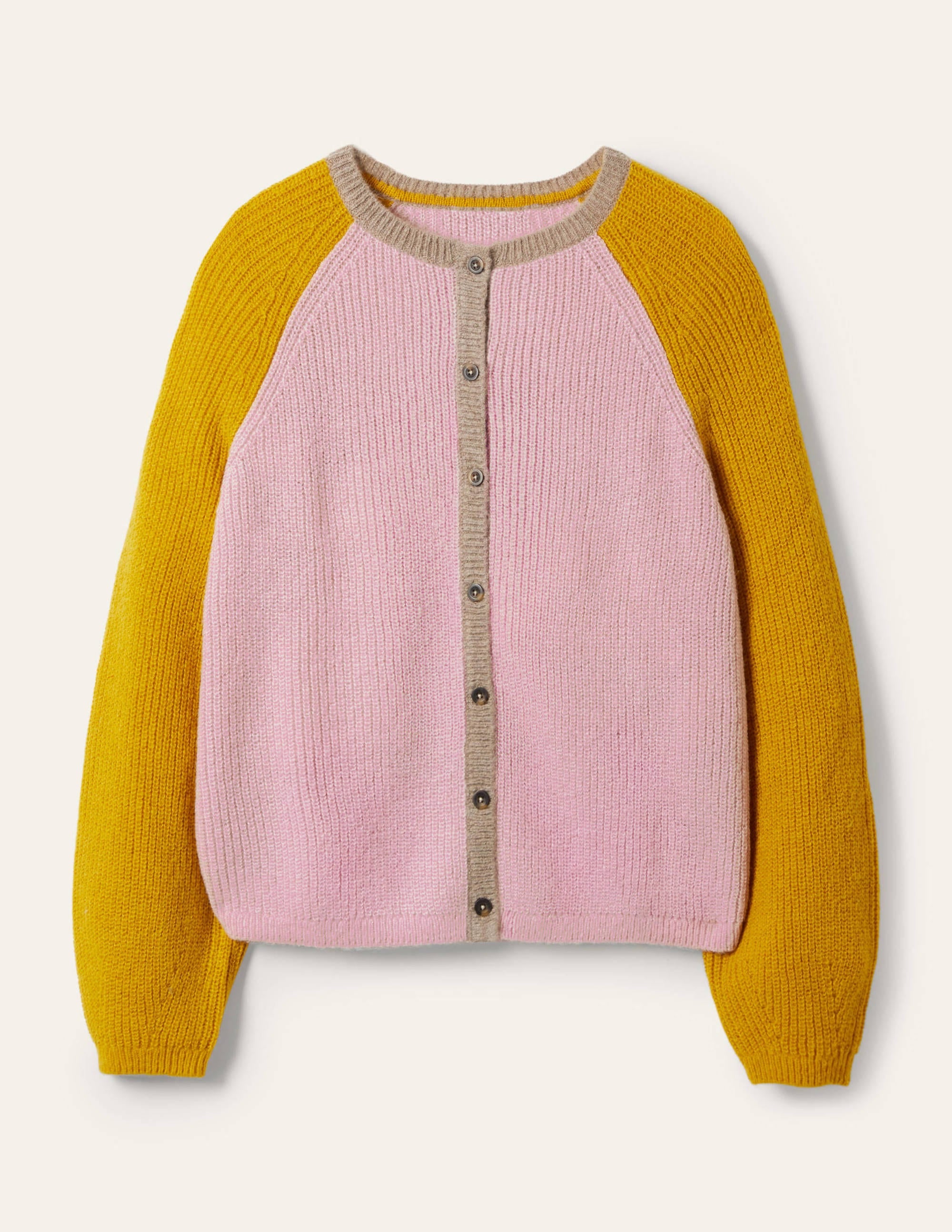 Cardigan duveteux colourblock-Milkshake, huile d'olive - Image 2