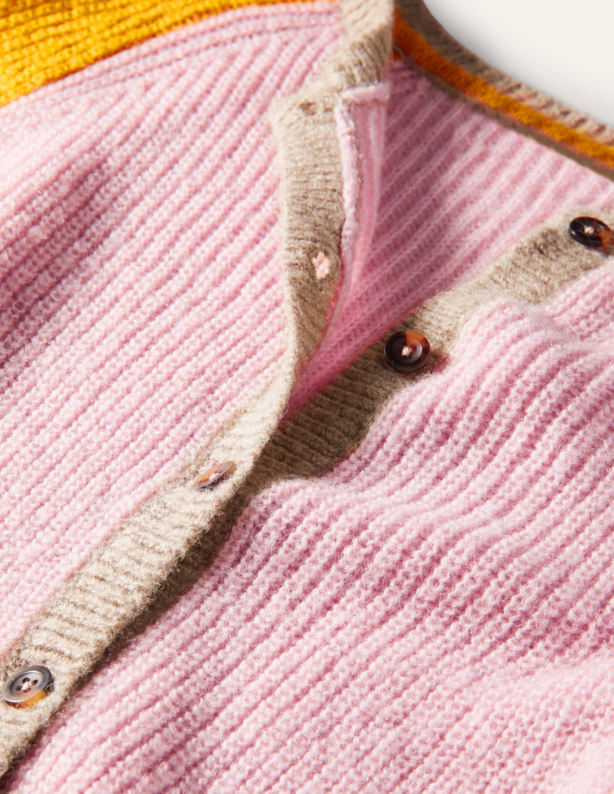Cardigan duveteux colourblock-Milkshake, huile d'olive - Image 3