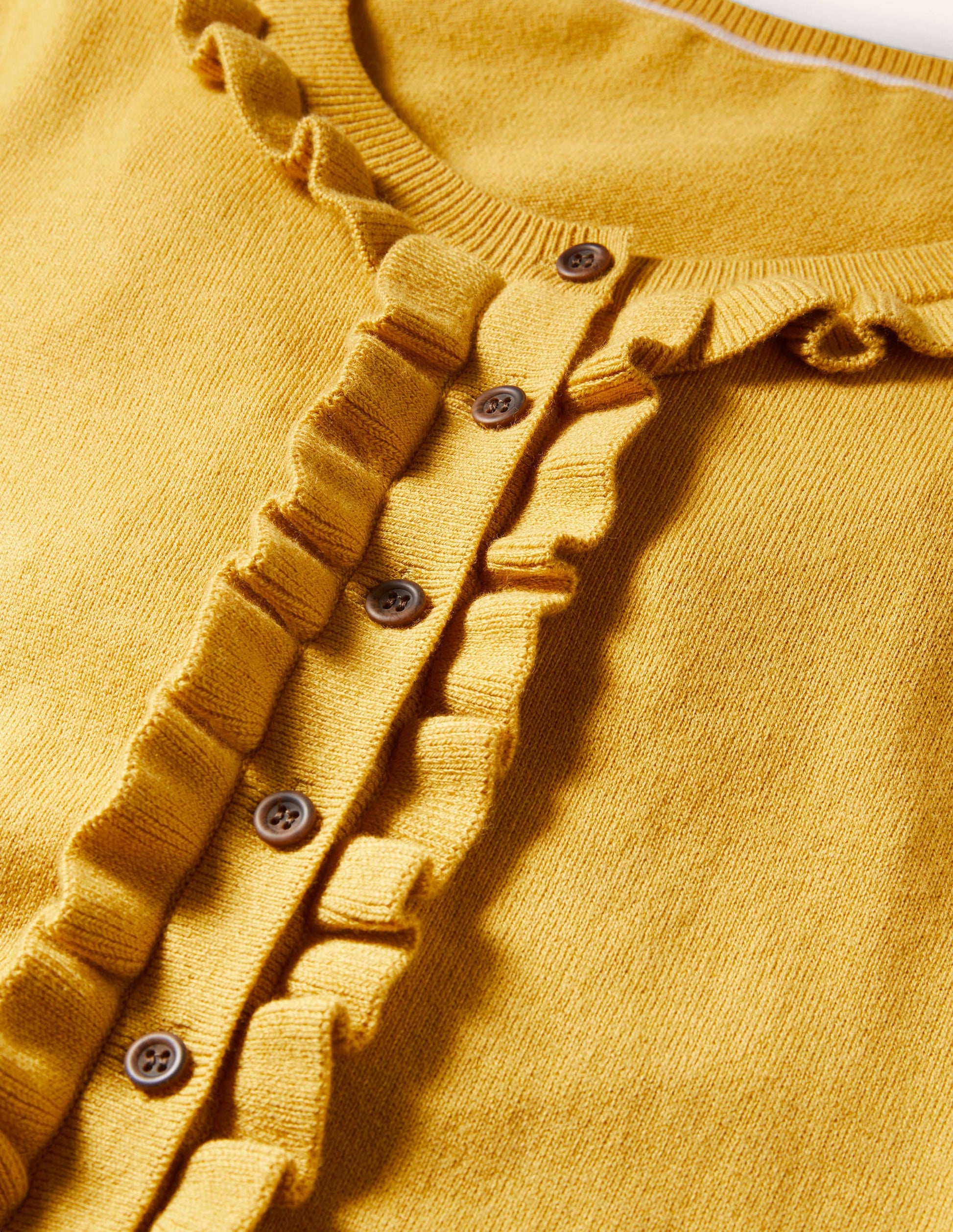 Pull col tunisien à détail volanté-Huile d'olive-6